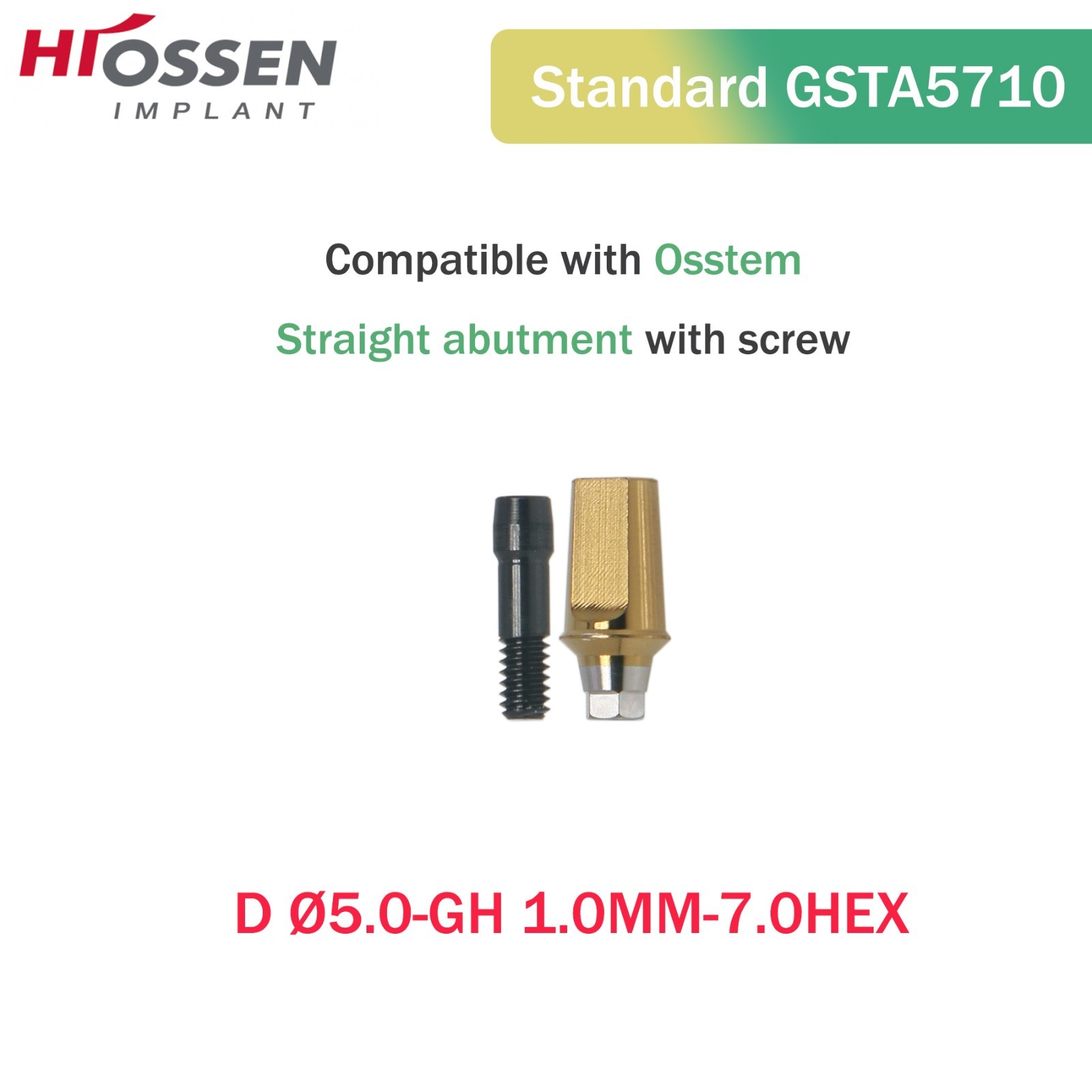 Hiossen Straight Transfer Abutment Components ET III SA Implant MINI/Regular Hex