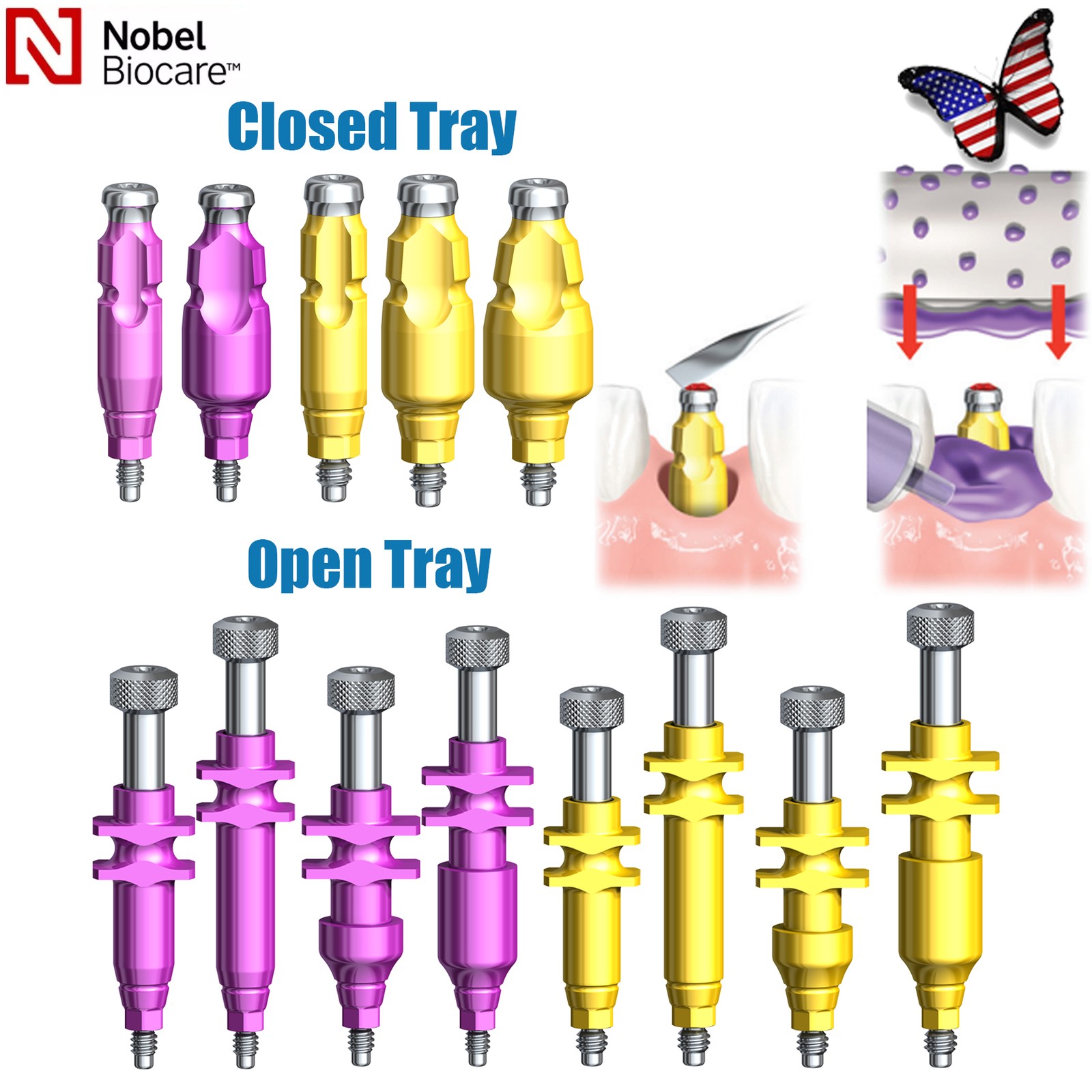 US Nobel Biocare Active NP/RP Hex Locator/Healing Abutment/ Impression Transfer