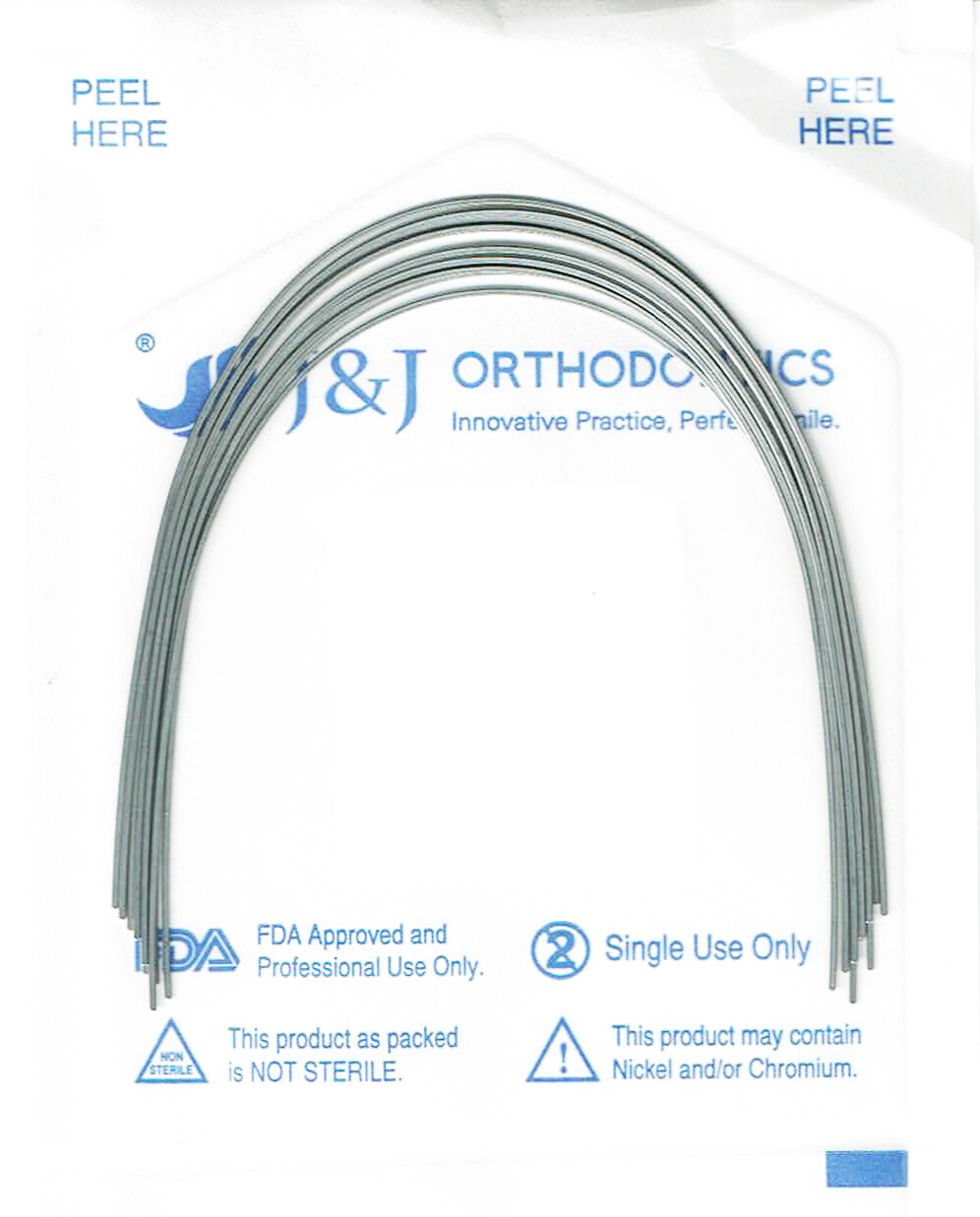J&J Ortho™ Orthodontic Ultra Elastic NiTi Arch Wire Ovoid (10/pk*2 Up/Lo)