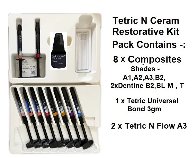 Dental TETRIC N COLLECTION LC 8 Composite , Bonding & 2 Flow Restorative Pack