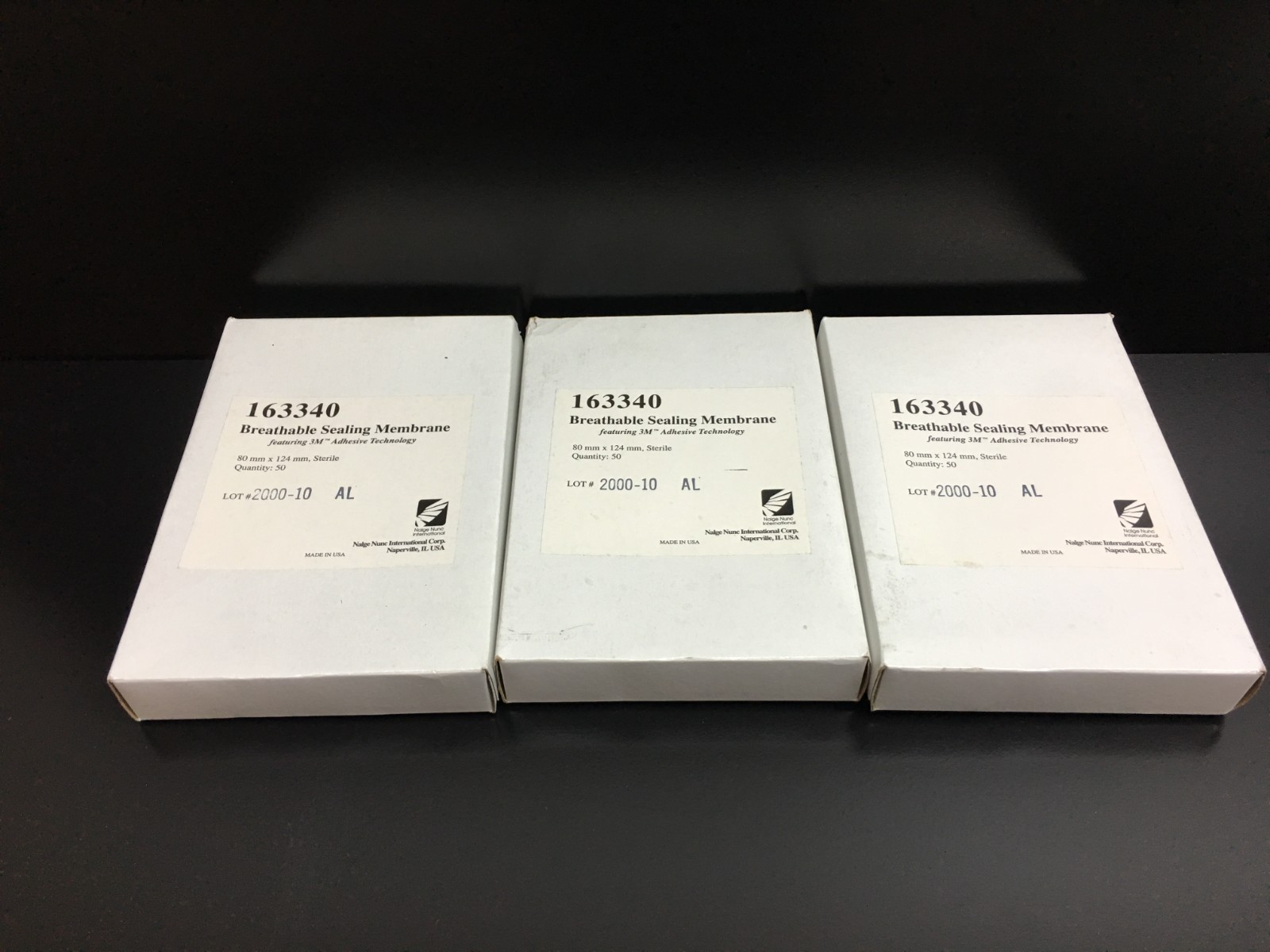 Nalge Nunc REF 163340 Breathable Sealing Membrane 80mm x 124mm Lot 3 PKS