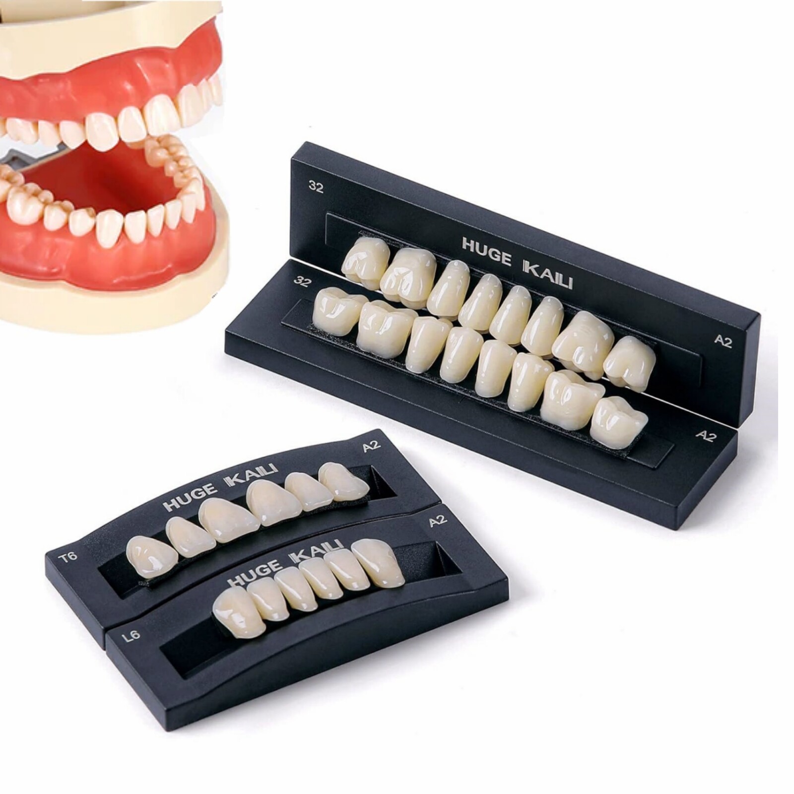 8 Type Dental Acrylic Resin Denture False Teeth Upper Lower Full Set A1/A2/A3