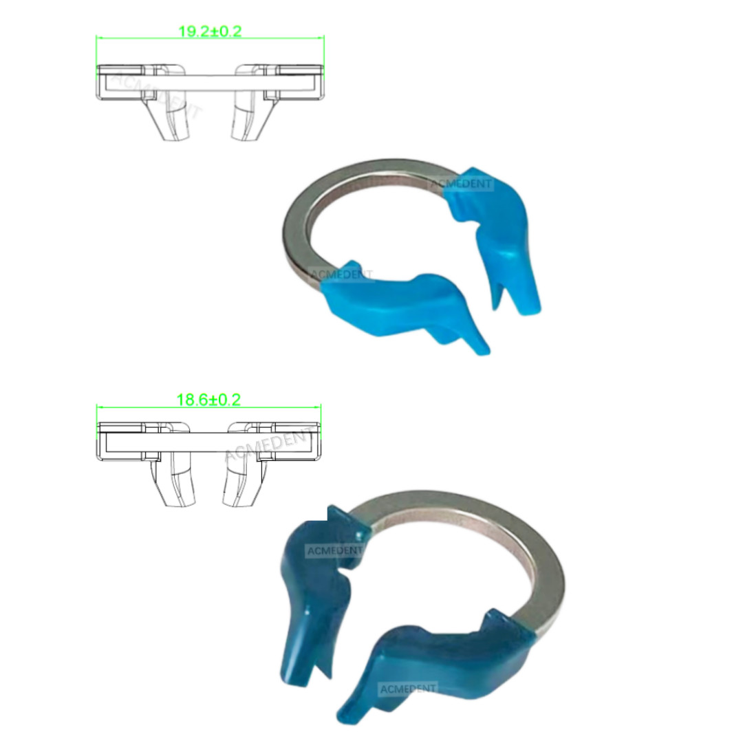 2Pcs Dental Sectional Matrix Narrow Ring Titanium Clamp Fit Plus Style