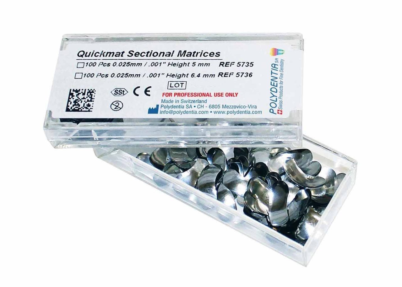 Polydentia Quickmat Molar sectional matrices 0.04mm x 6.4mm (Pack of 50)
