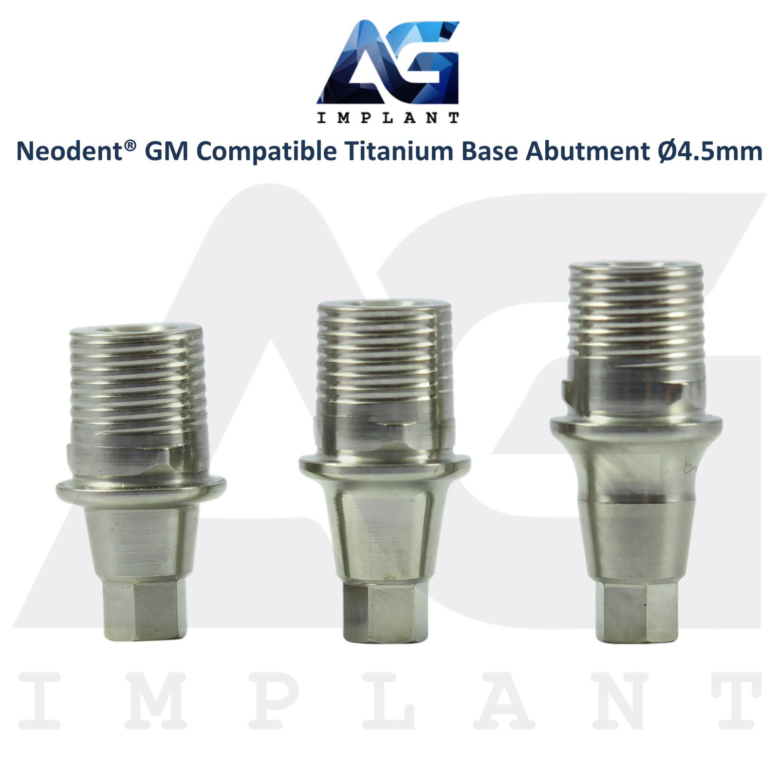 5 Titanium Base Prosthetic Ø4.5mm Neodent® GM Fixtures Compatible CAD/CAM