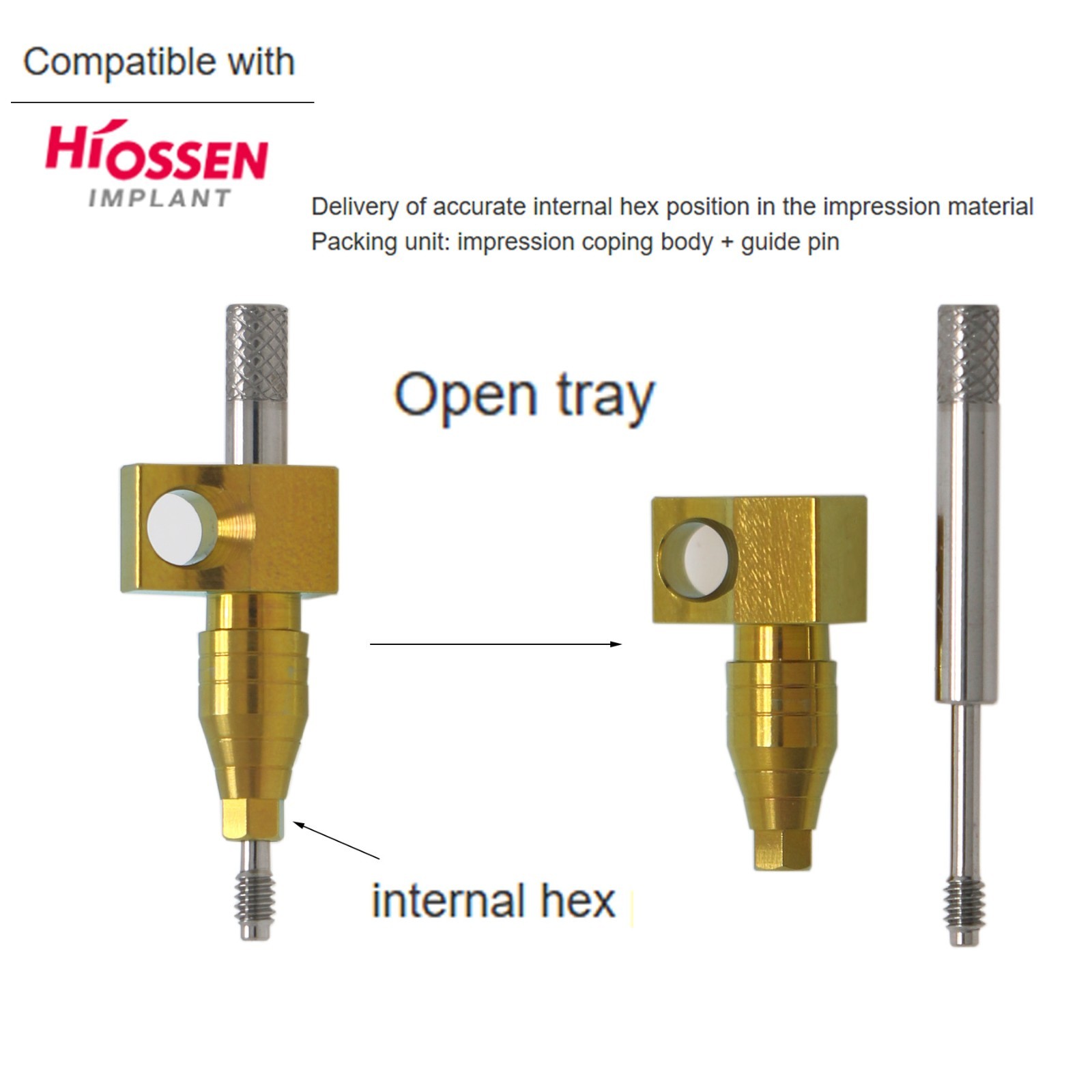 Hiossen ET Open/Close Tray Transfer Impression Coping Fits Mini/Regular implants