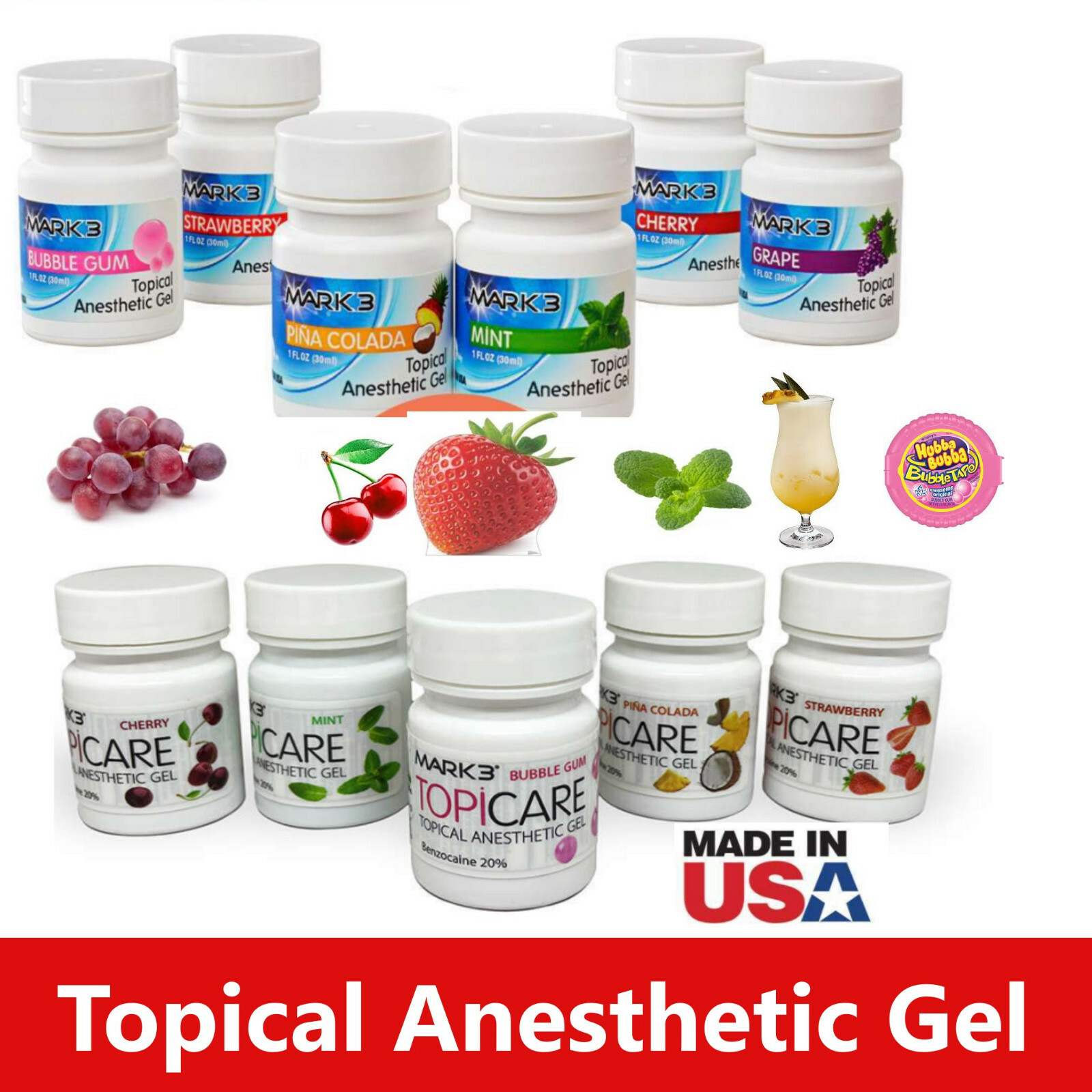 2/Pk Dental Topical Anesthetic Gel 20% Benzocaine 1oz Jar, Made in USA Exp 09/24