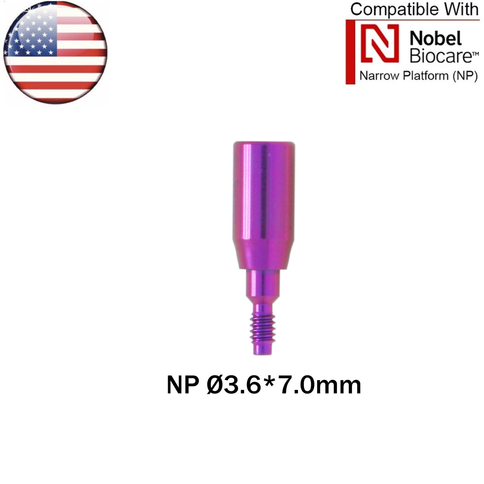 US Dental Healing Cap Abutment NP/RP Compatible with Nobel Active ∅3.6 ∅5.0 ∅6.0