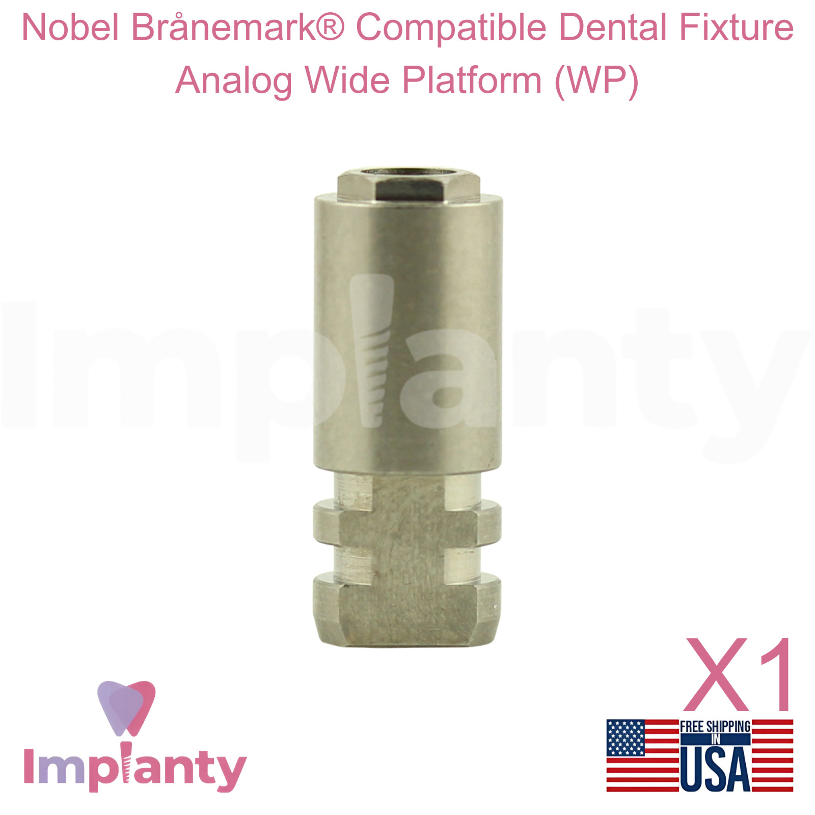 Nobel Branemark® Compatible Ø5.0mm Dental Fixture Analog Wide Platform WP