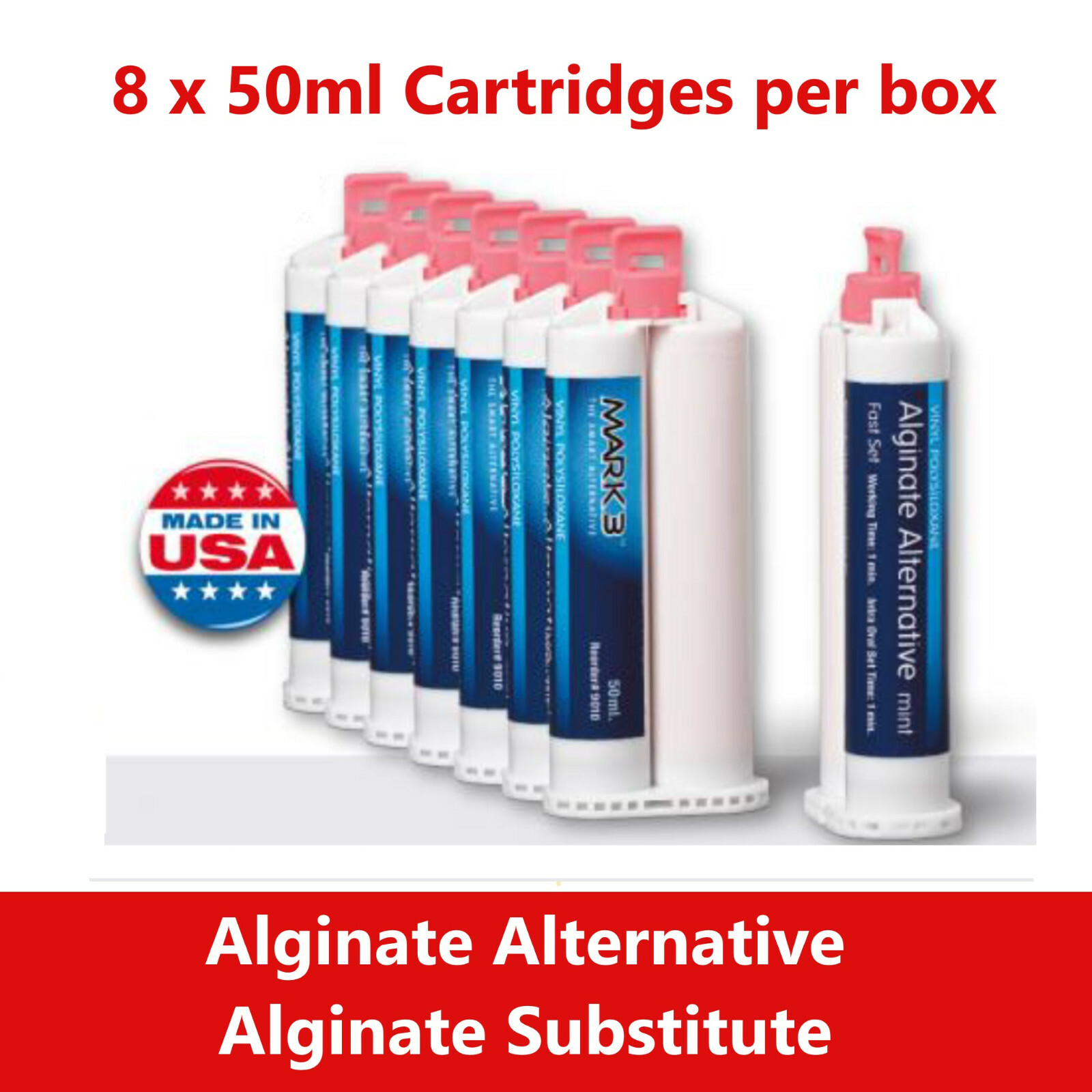 Alginate Substitute Alternative 8 x 50mL or 4 Cartridges, Fast Set – Mark3 9010