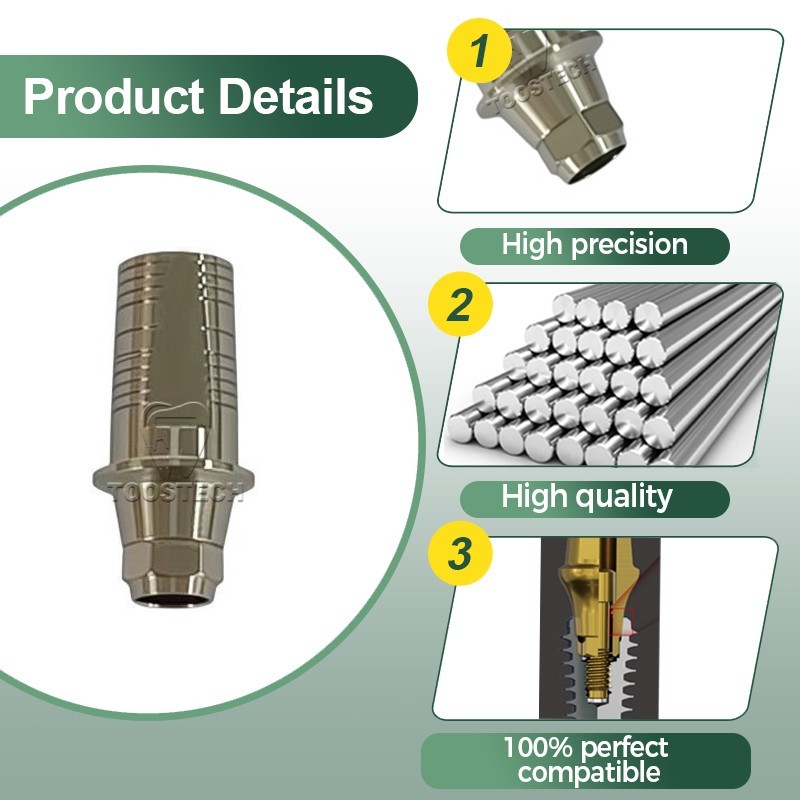 6pcs Ti base Tianium base CAD CAM ti-base compatible with DIO UF D4.5mm
