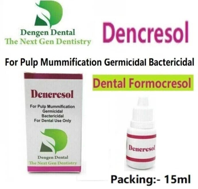 5 x Dental DENCRESOL Superior Formocresol for Pulp Fixation Soulution 15ml Pack