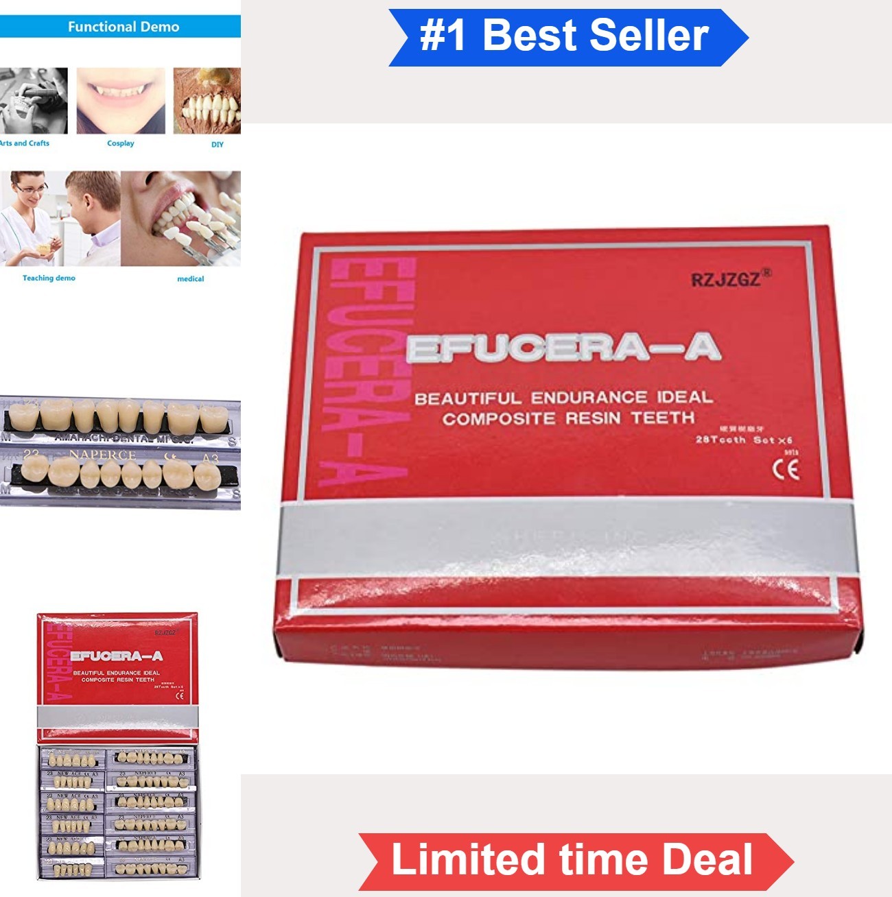 Dental Teeth Model 168 Pcs Synthetic Resin Acrylic 6 Sets 28 Pieces Each A3 for