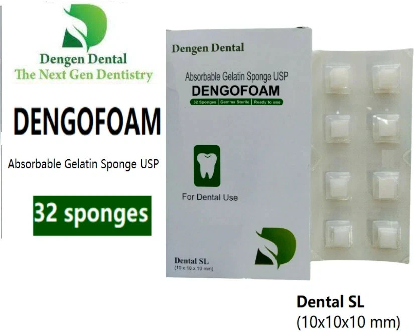 10 X Dengen Dengofoam Absorbable Gelatin Sponge USP 32 Sponge 10x10x10m FAST SHI