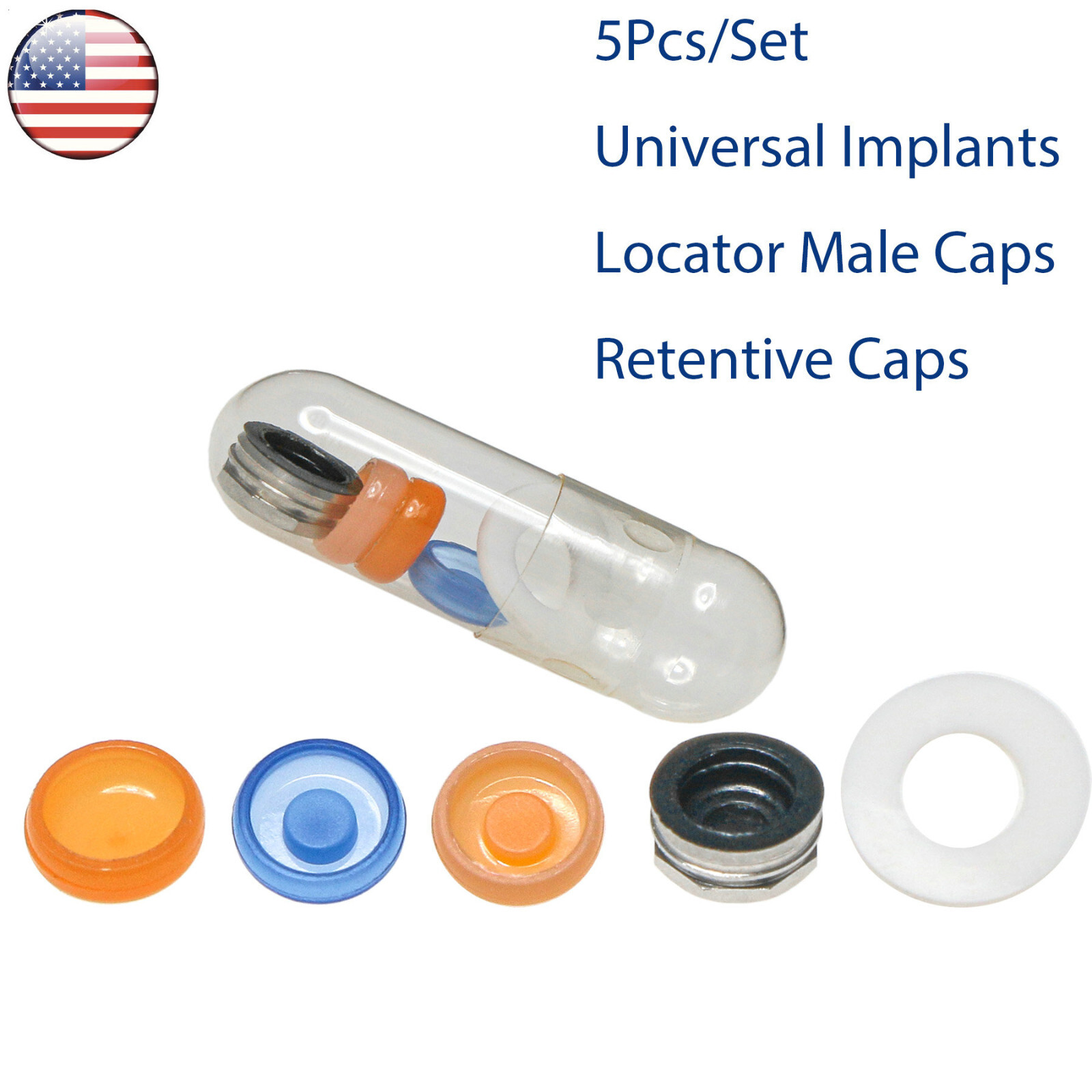 US Locator Abutments 1-5mm For Adin Zimmer Cortex BEGO 3.75 MIS Male Caps Tool