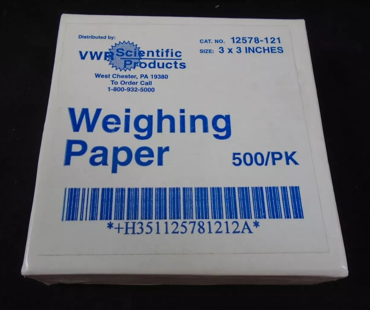 VWR Disposable 3 x 3” Laboratory Weighing Paper (Pack of 500) 12578-121