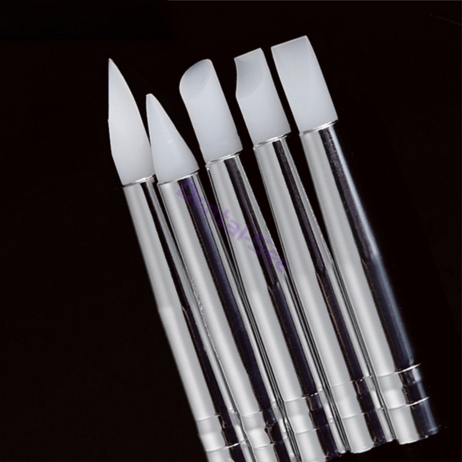 5Pcs/Kit Dental Composite Silicone Brush Pen Resin Veneer Cement Porcelain Pen
