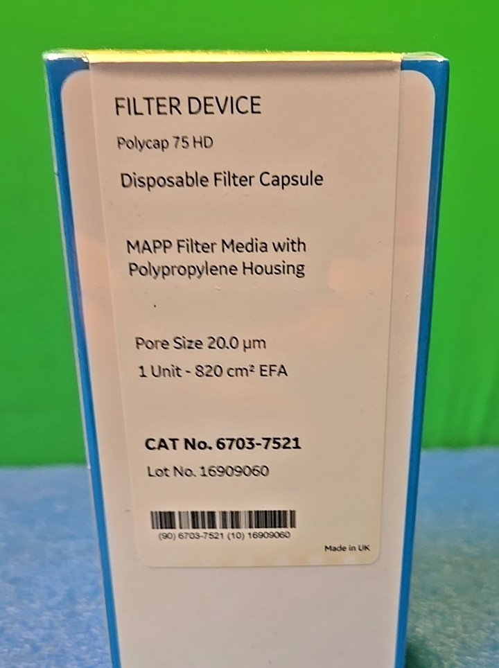 Whatman 6703-7511 Polycap 75 HD MAPP 10 µm Pore Size Filter Disposable Capsule