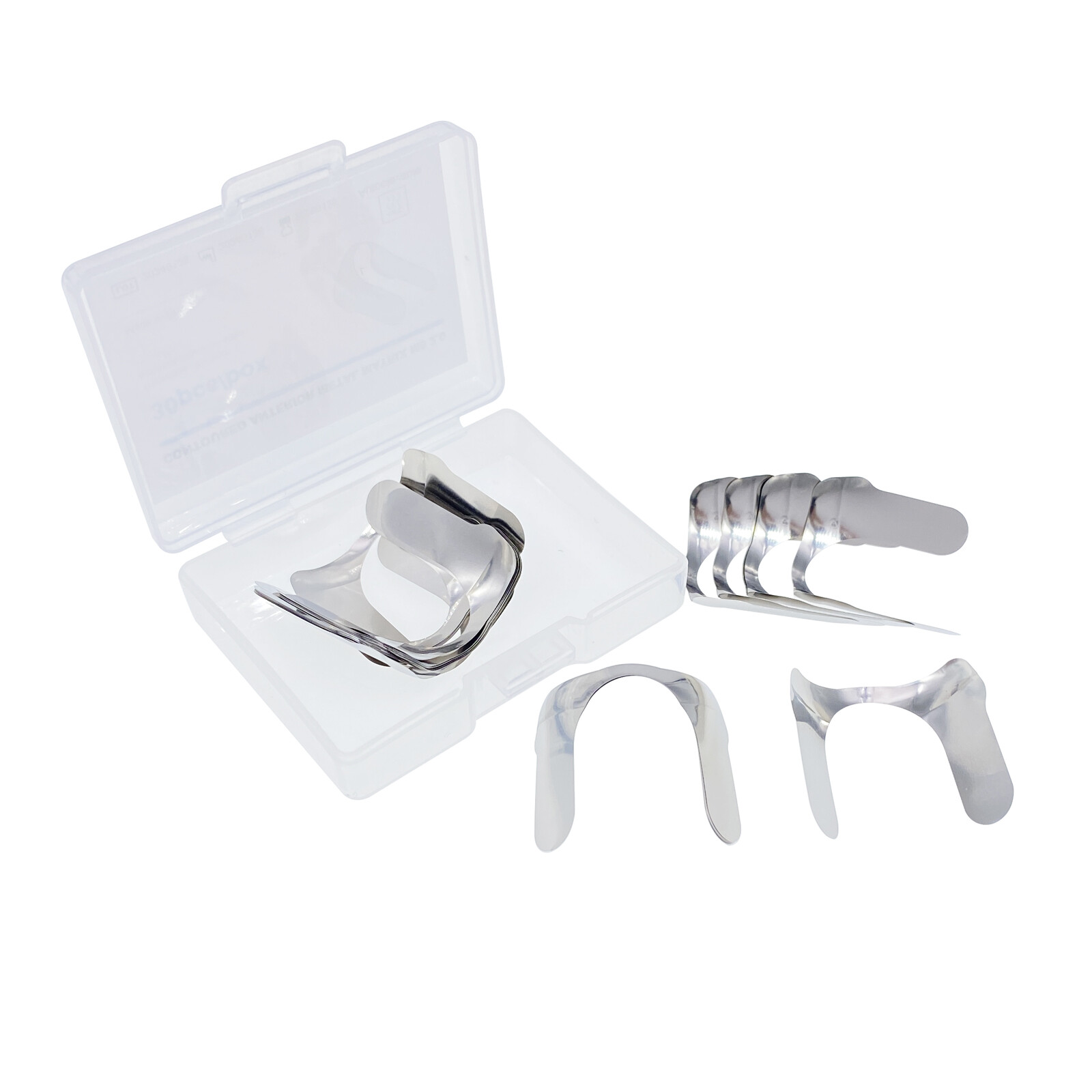 30Pcs Dental Anterior Matrix Bands Twin Matrices Sectional Contoured Metal Strip