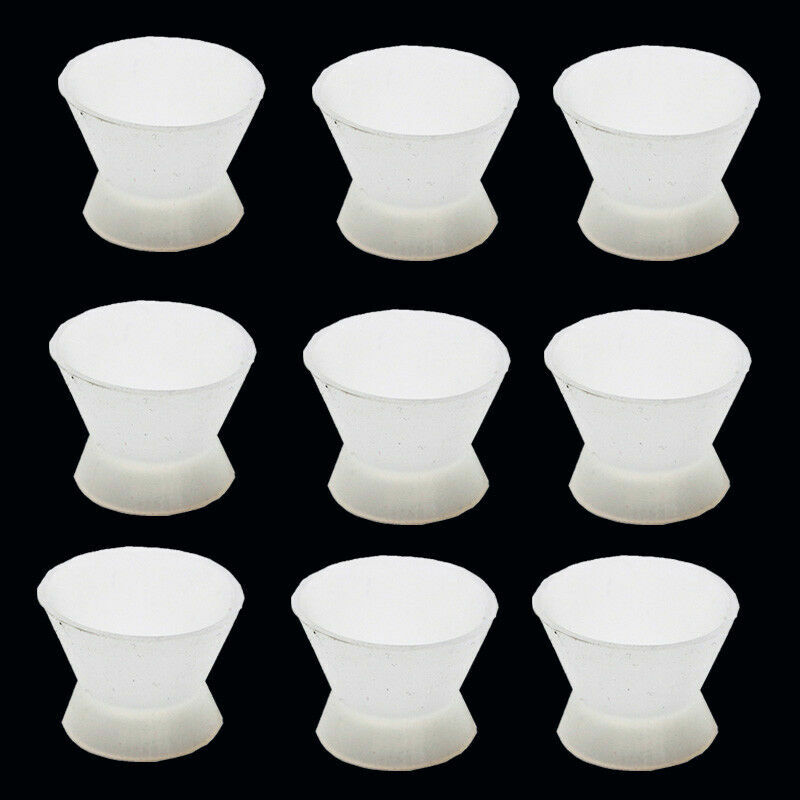 10×DENTAL FLEXIBLE SILICONE DAPPEN BOWL DISH MIXING CUP WHITE 7ML SALE bomaoer
