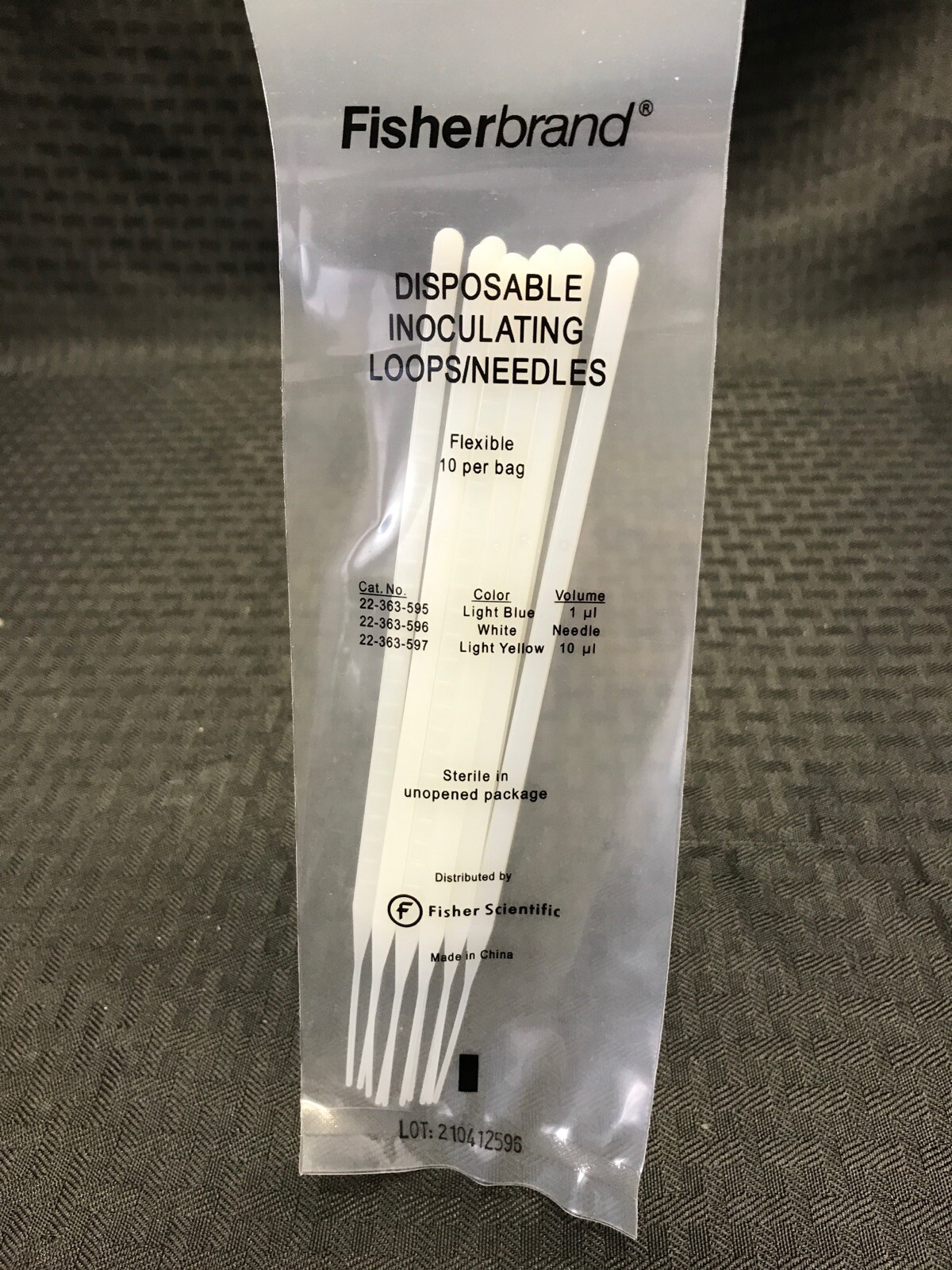 (890) FISHERBRAND Disposable Flexible Polymer Inoculating Needle White 6.57”