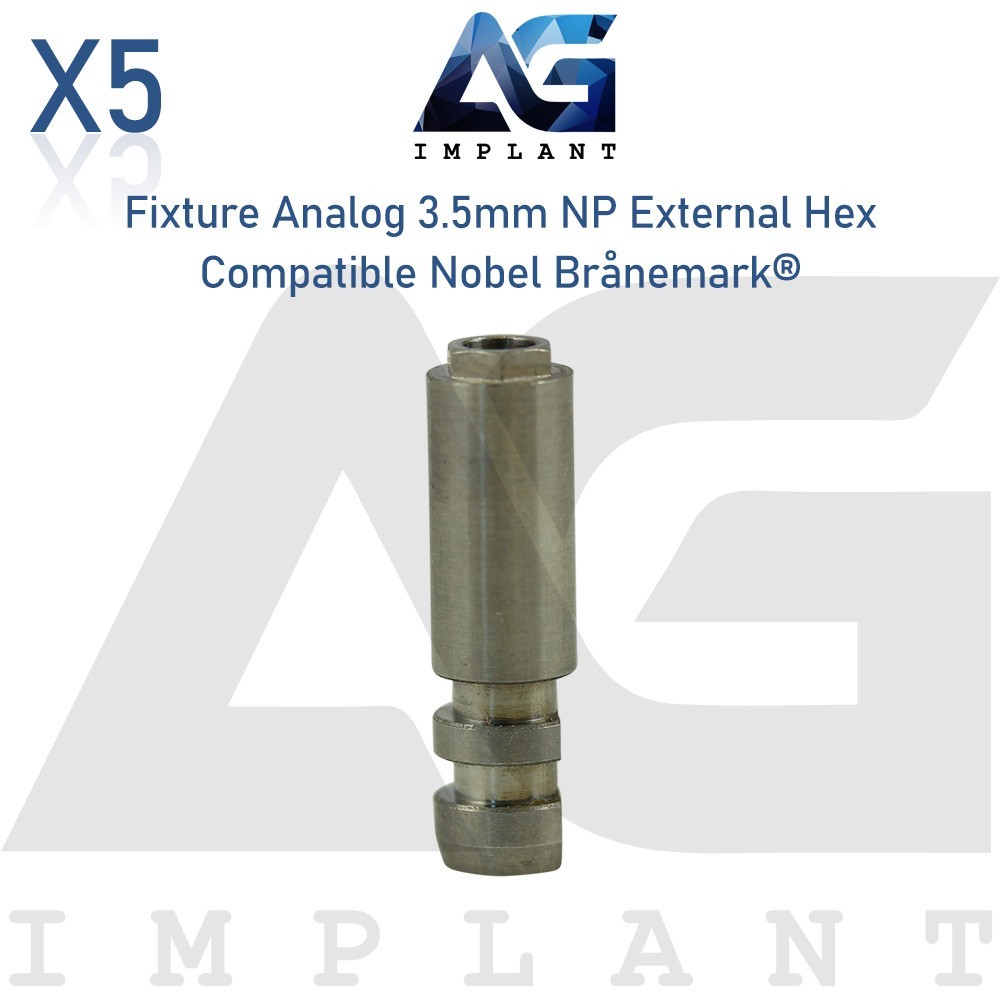 5 Nobel® Branemark Compatible Fixture Analog 3.5mm NP External Hex Dental Lab