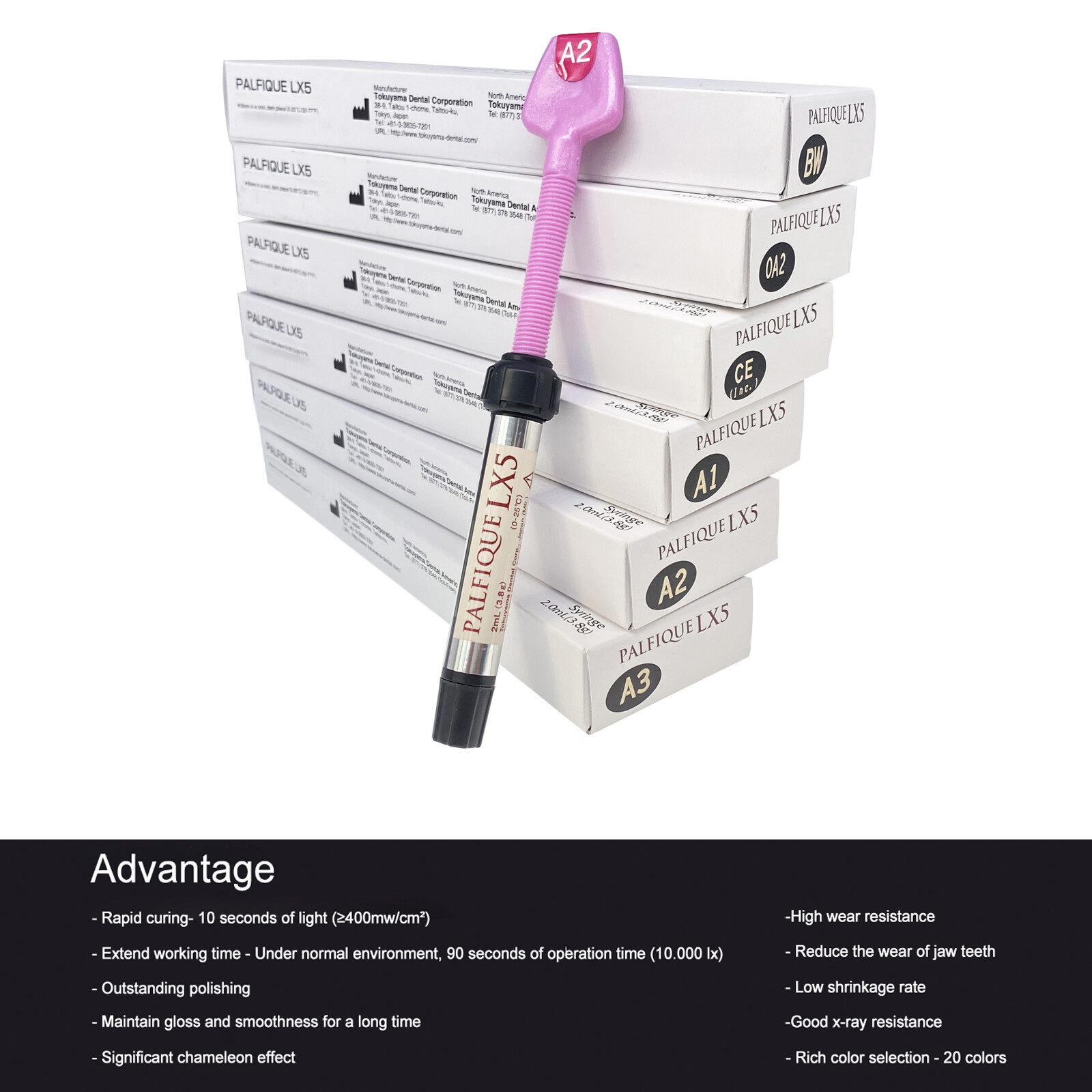Palfique Tokuyama LX5 Resin Based/Dentex Dental Cure Light Restorative Composite