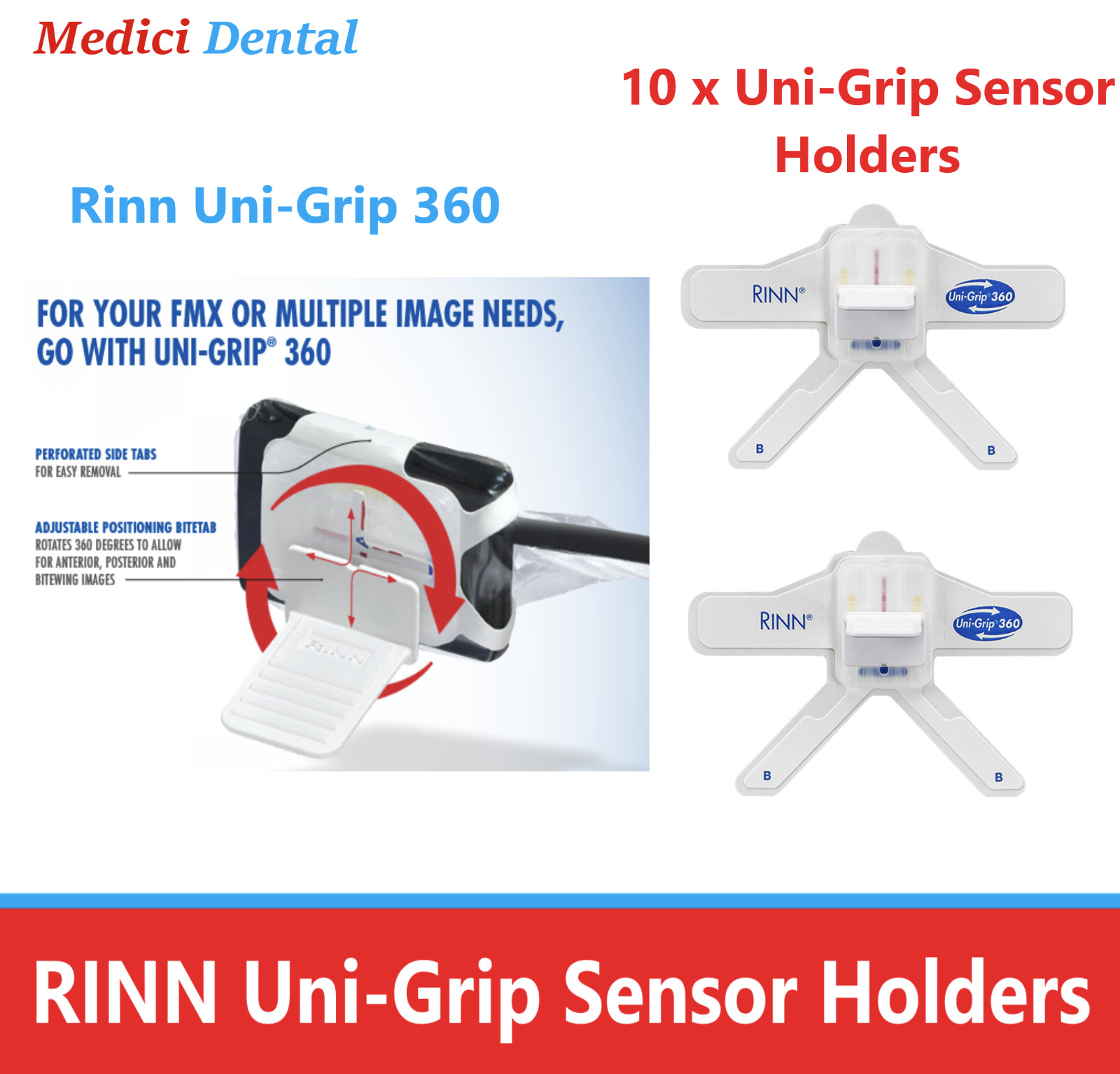 Dental Rinn Uni-GripAR Position Arm, Ring, Uni-Grip 360 Universal Sensor Holders