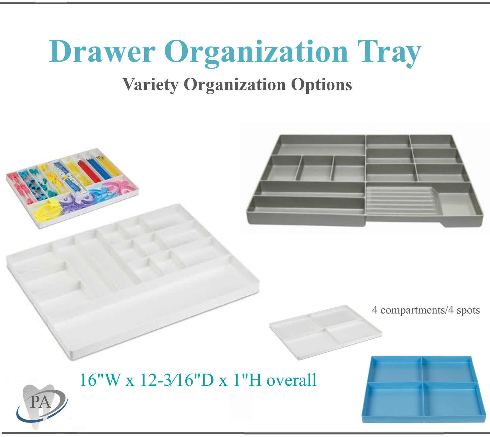 Dental Procedure Cart Drawer Organization Tray – Various Storage Cabinet Trays