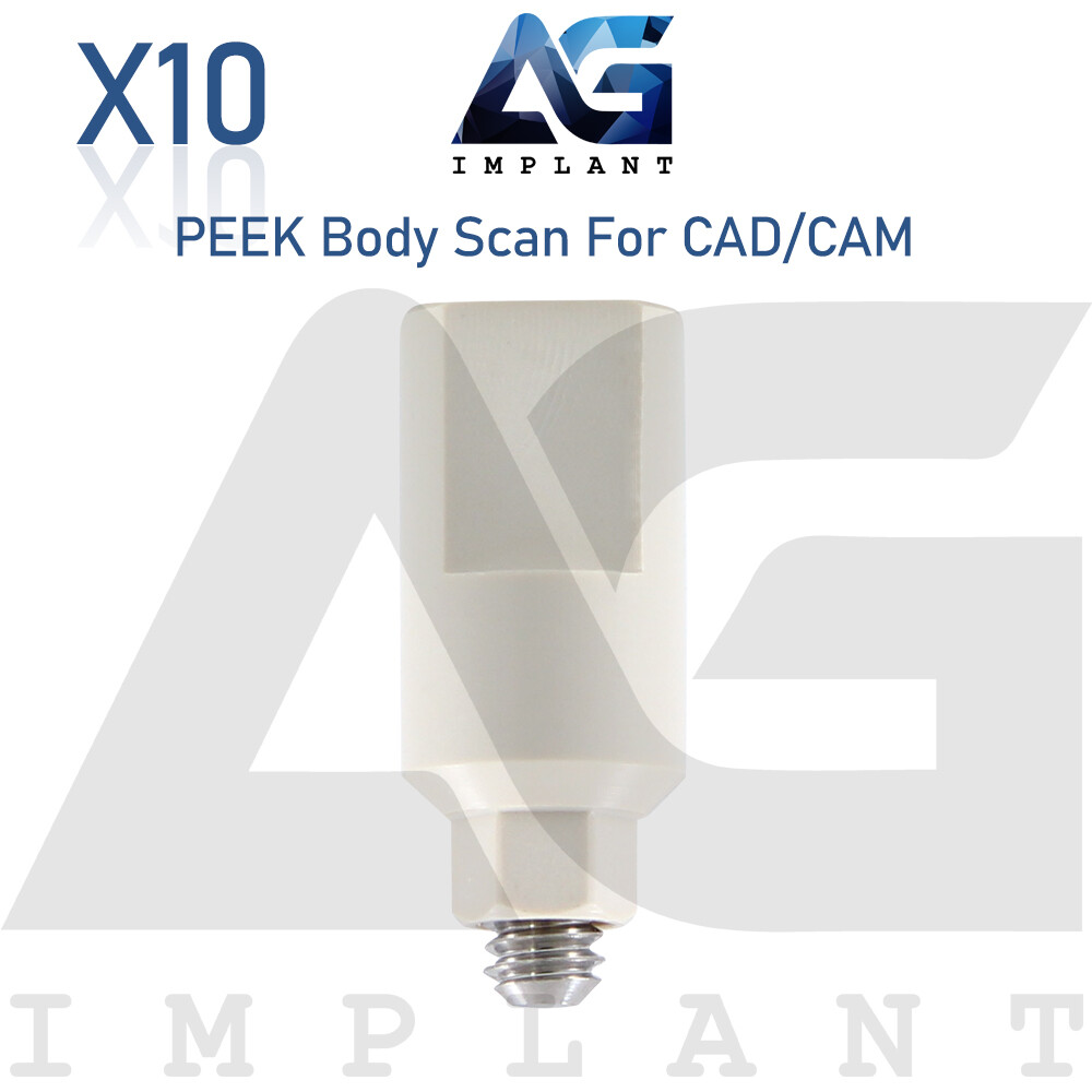 10 PEEK Body Scan For CAD/CAM Library 7mm Lab Dental Int Hexagon 2.42mm