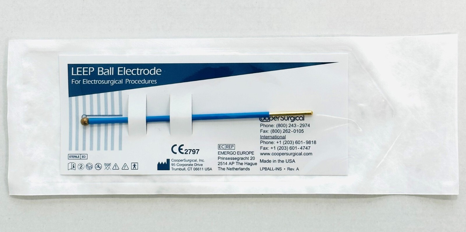 *5-Pieces* Cooper Surgical LEEP Ball Electrode 5mm Diameter 12cm Shaft B0512
