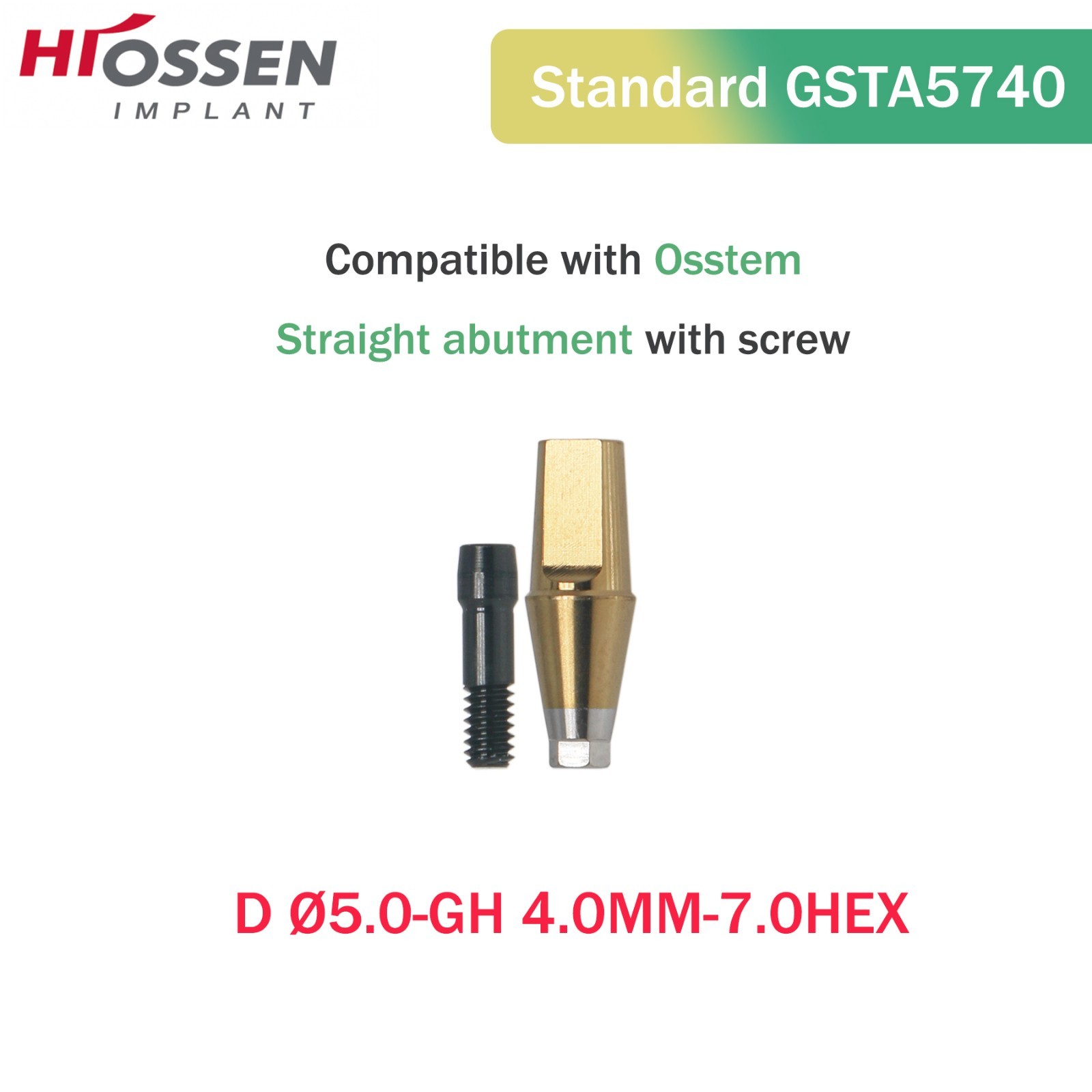 Hiossen Straight Transfer Abutment Components ET III SA Implant MINI/Regular Hex