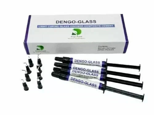 Dengen Dental Dengo-Glass Light Curing Glass Ionomer (4 x 2gm) FAST FREE SHIPING