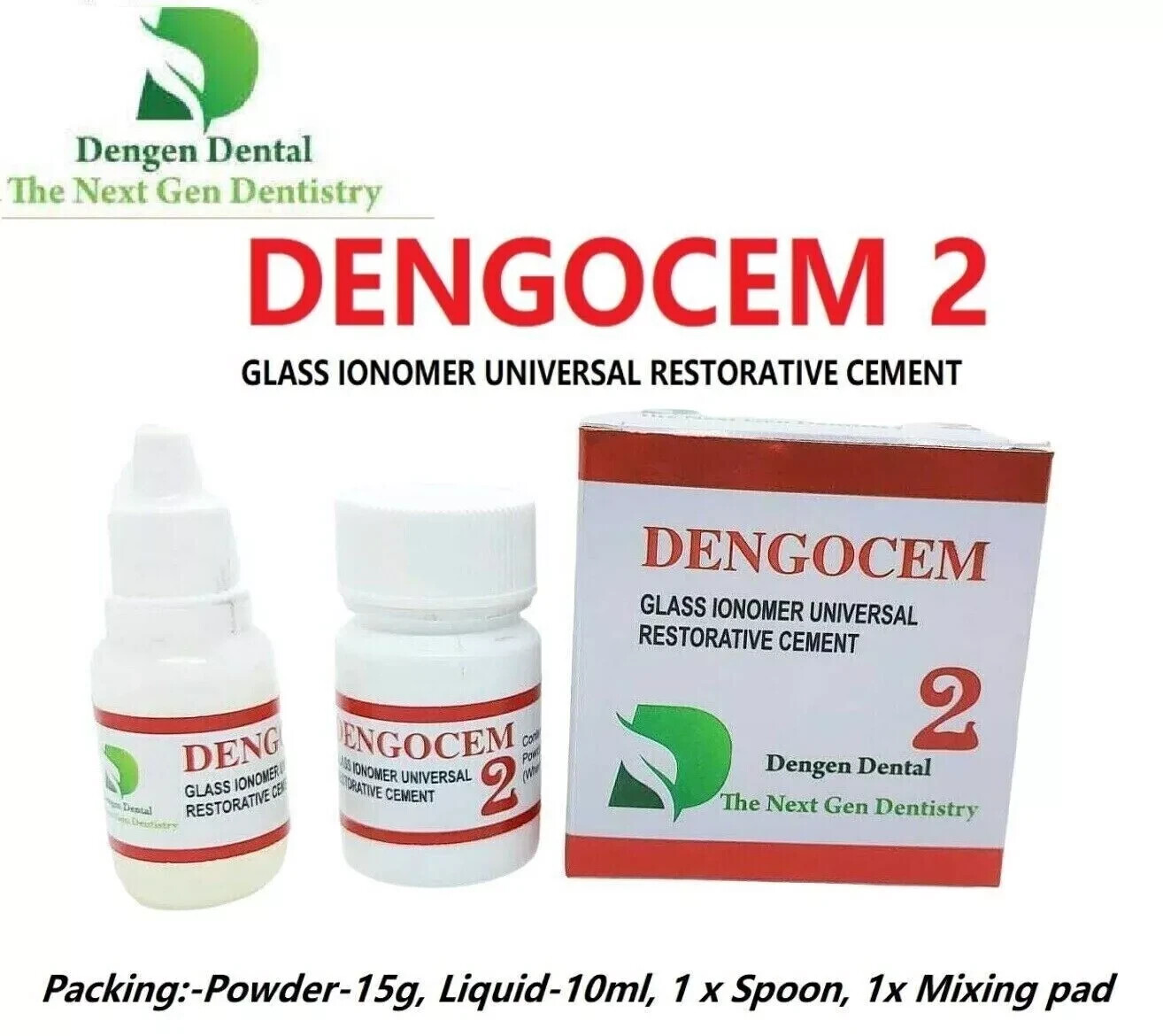 Dengen Dengocem 2 Permanent White Teeth Tooth Filling Kit Repairs(Free Shipping)