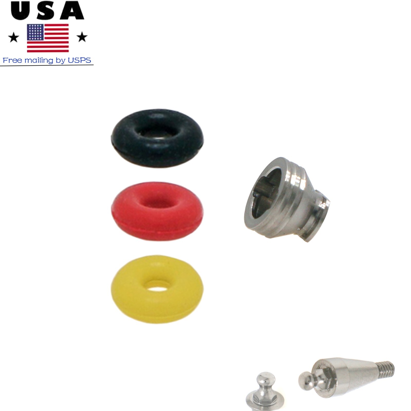 US Hiossen/Osstem Dental O-Ring Retainer Cap Set Compatible Ball Abutment Hex
