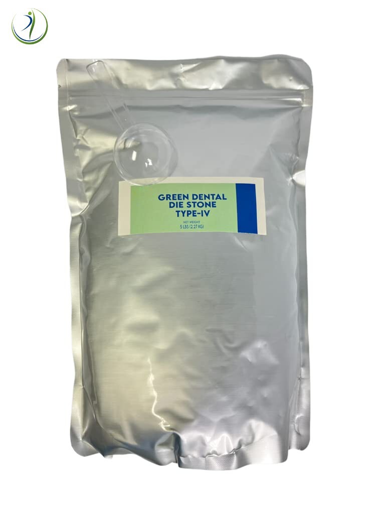 DENTAL LAB GYPSUM DIE STONE GREEN TYPE IV STRONG COMPOUND 5 Lbs. RE-SEALABLE BAG