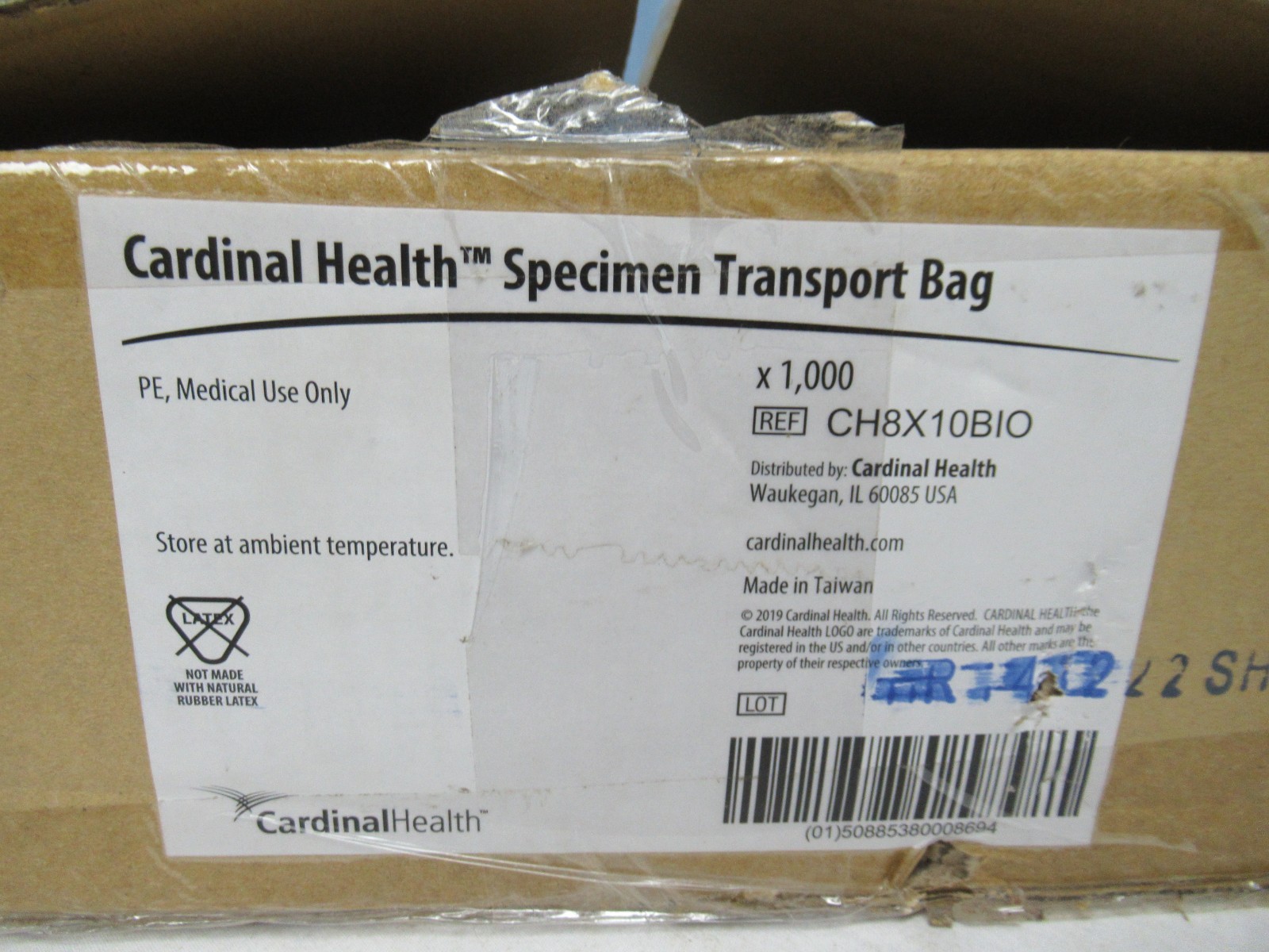CH8X10BIO Case of 1,000 Specimen Transport Bag Ziploc 8″ x 10″ (P3)