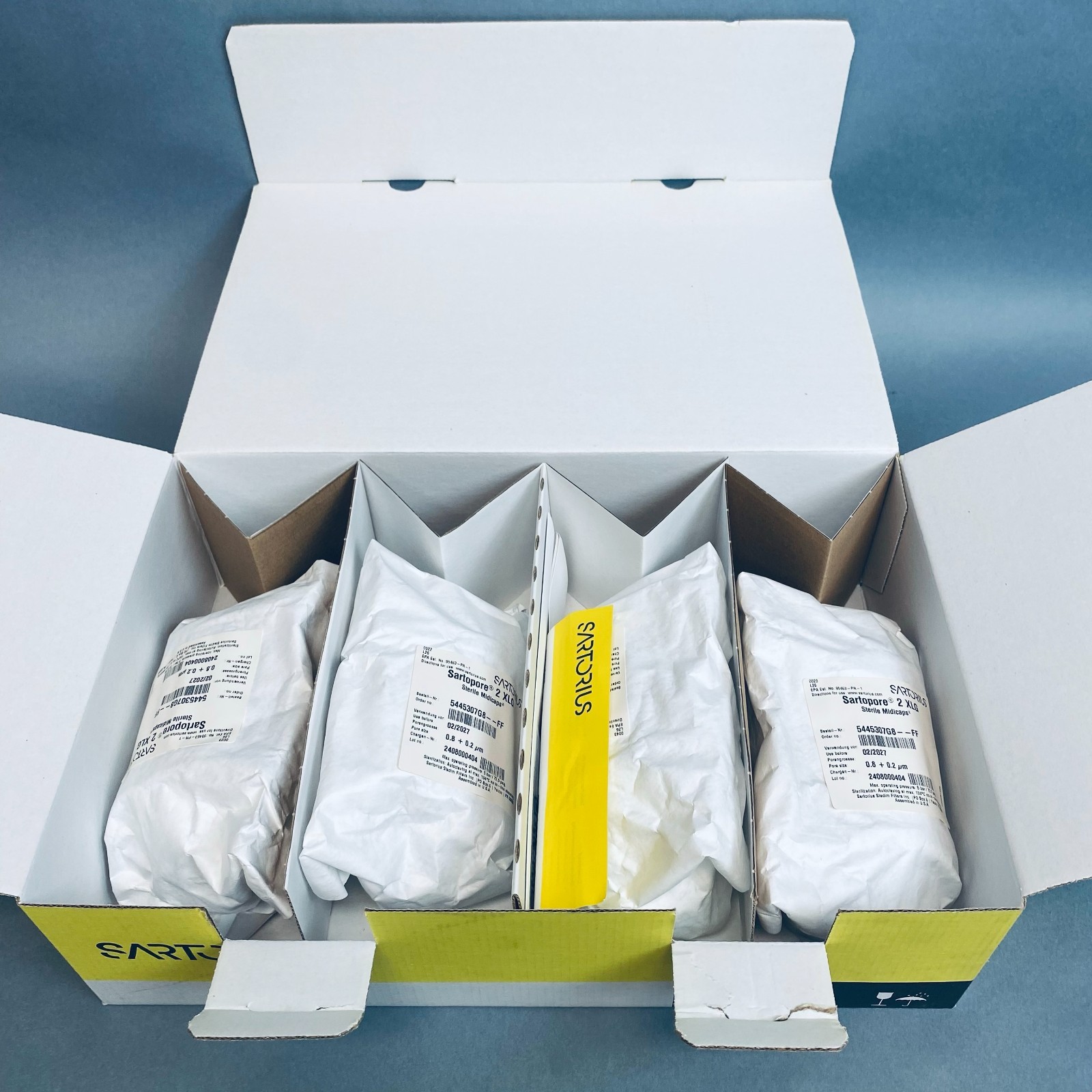 Sartorius Sartopore 2 XLG Midicaps Sterile Size 8 0.2 um Pore Pack of 4 Filters