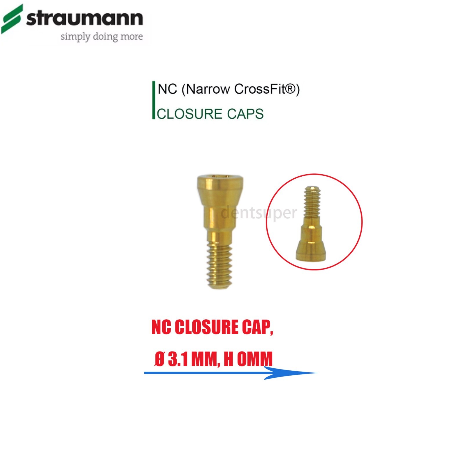 Closure Cover Screw RC/NC 0/0.5mm fits Straumann ITI Bone Level Healing Abutment