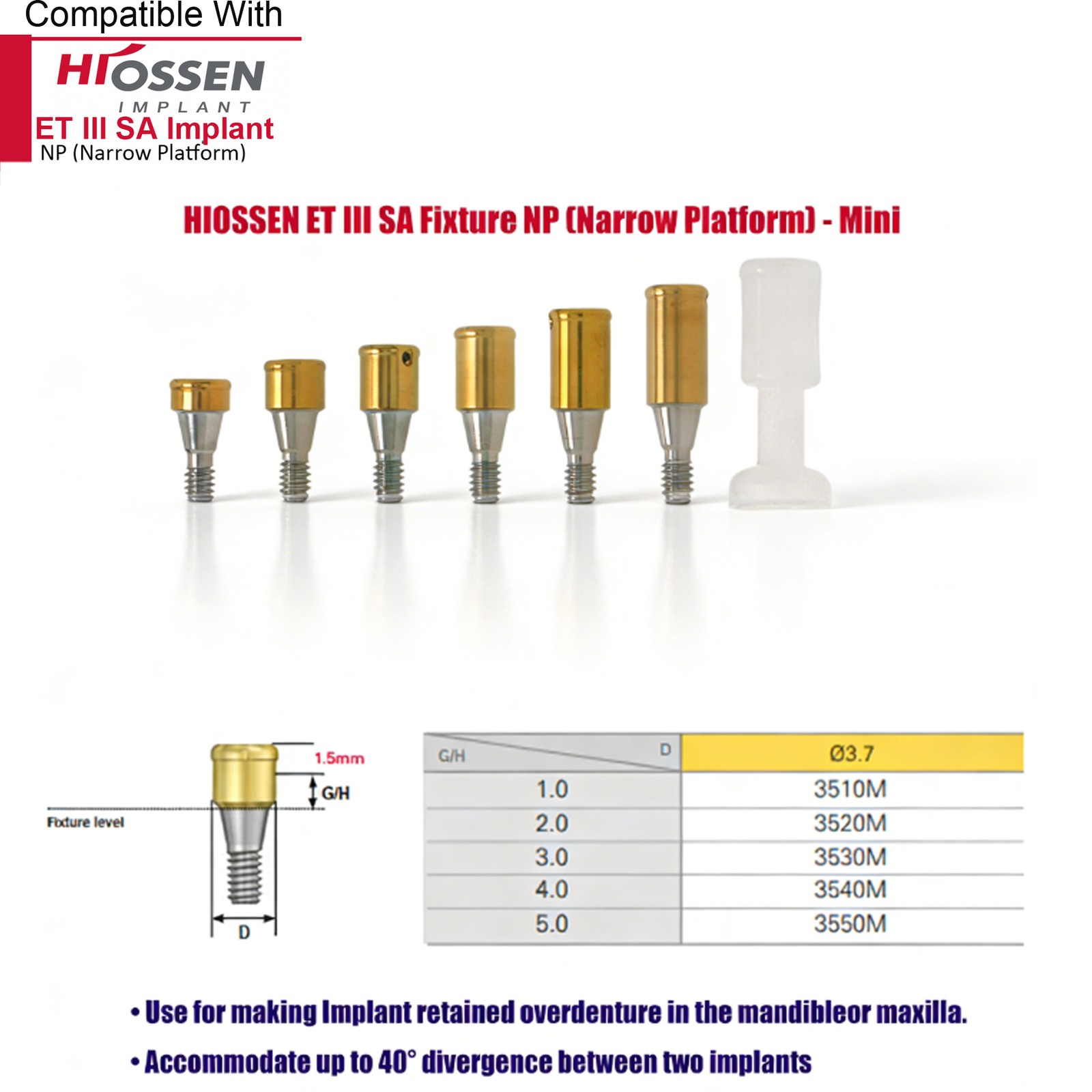 Implant Fit Zest Locator Abutment Hiossen/Nobel/Zimmer/GM/MegaGen /Straumann
