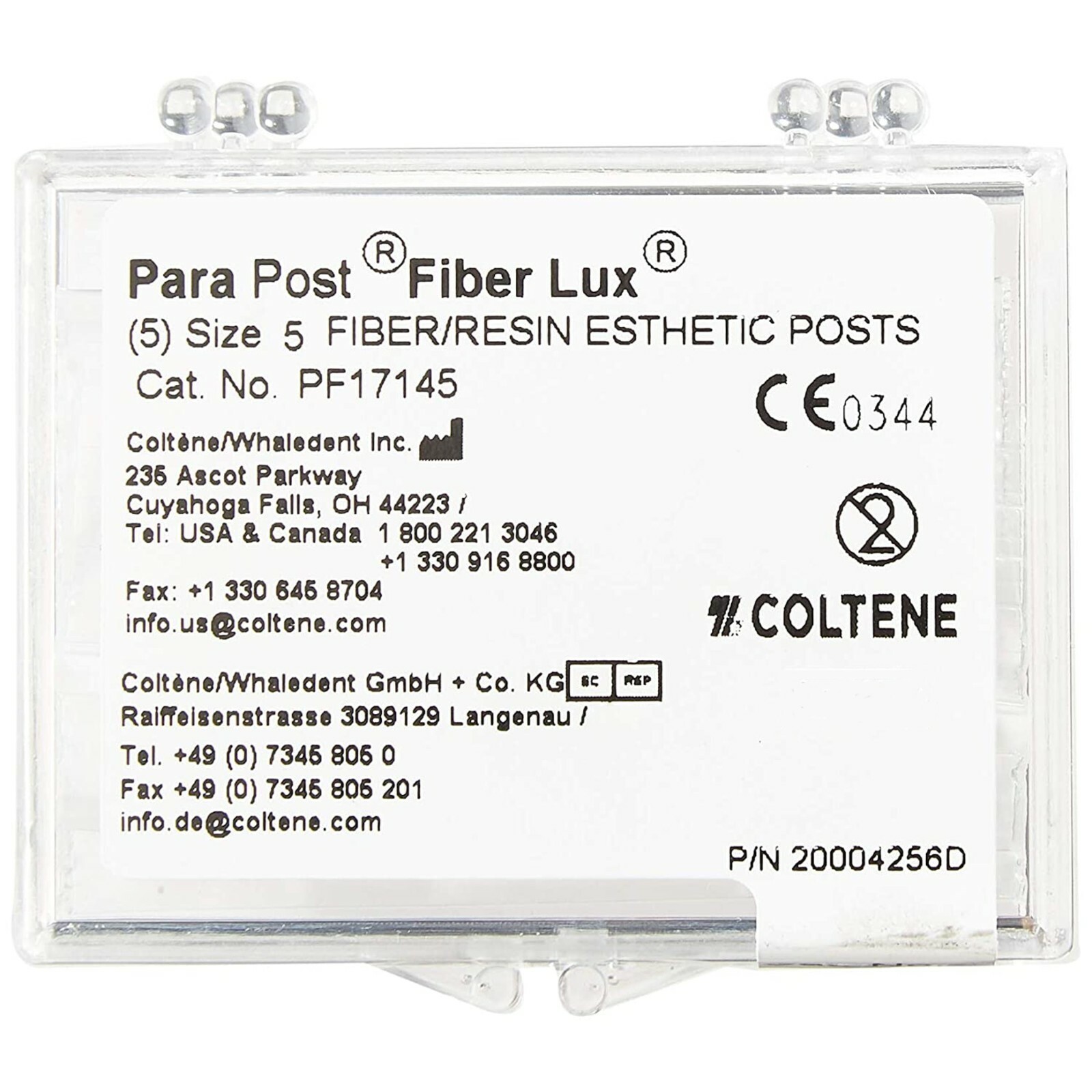 *5-Pieces* Coltene ParaPost Fiber Lux Size-4.5 Resin Esthetic Posts PF17145