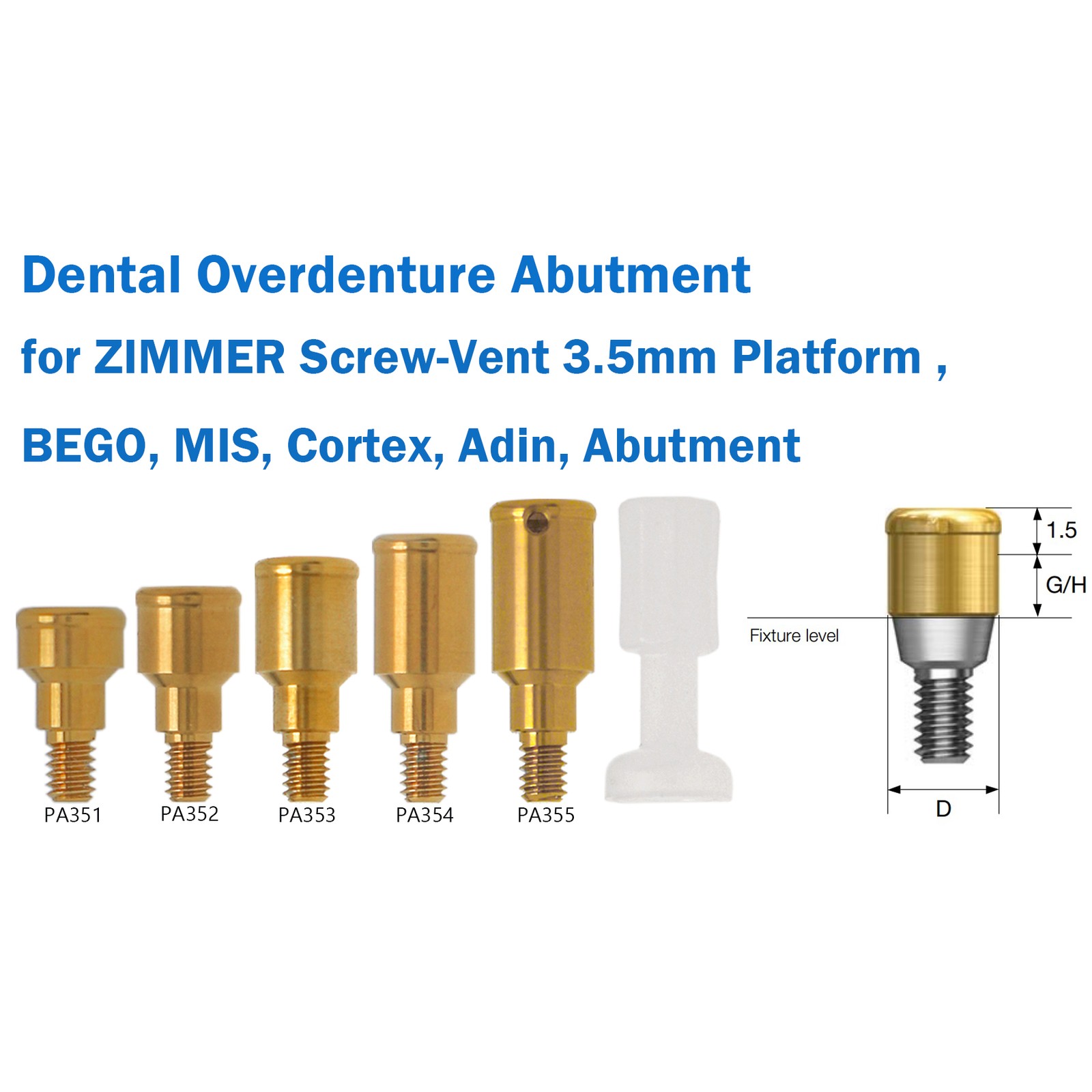 Locator Abutment Overdenture Implant Retention Caps Inserts Zimmer/Nobel/Hiossen
