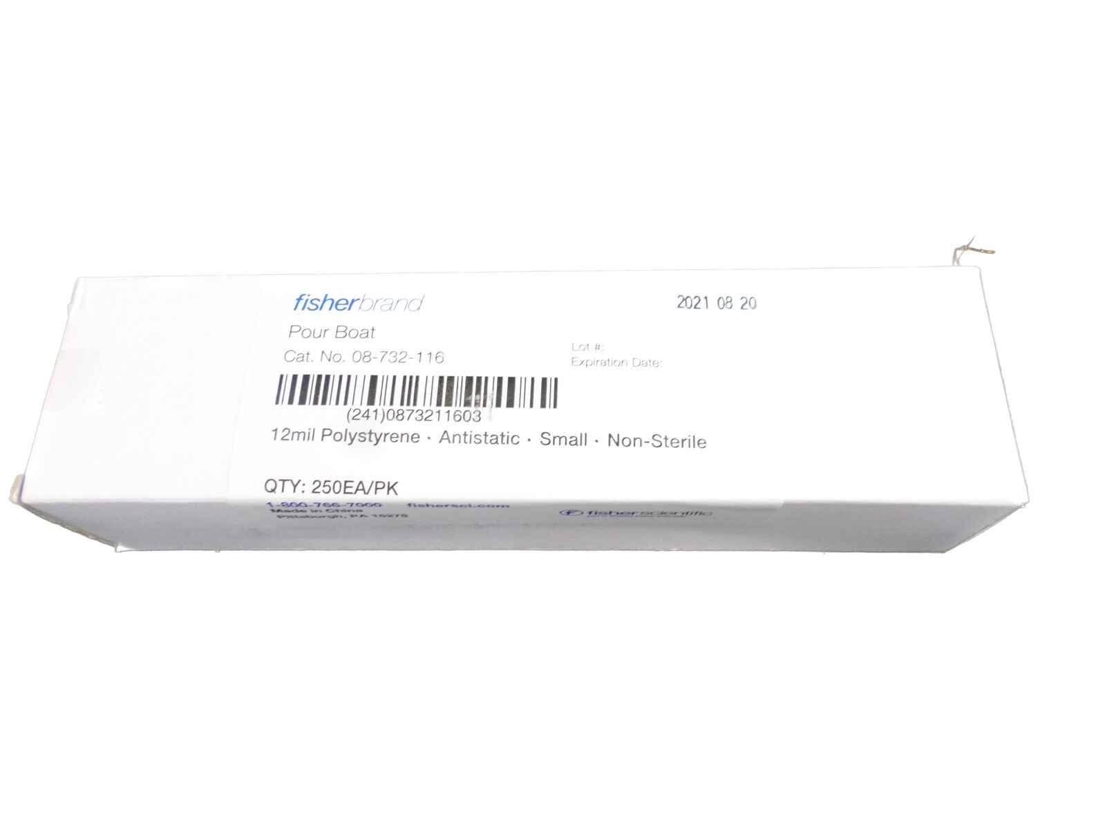 FISHERBRAND Pour Boat Polystyrene Antistatic Weighing Dishes 08732116 (250/pk)