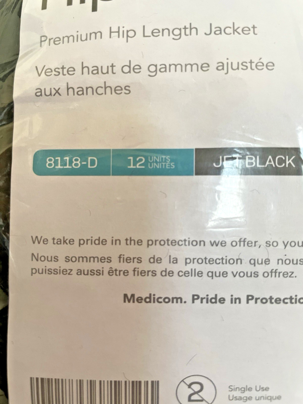 NIP 12 Pack Medicom Safewear 8118-D Jet Black Hipster Jacket XL SEALED