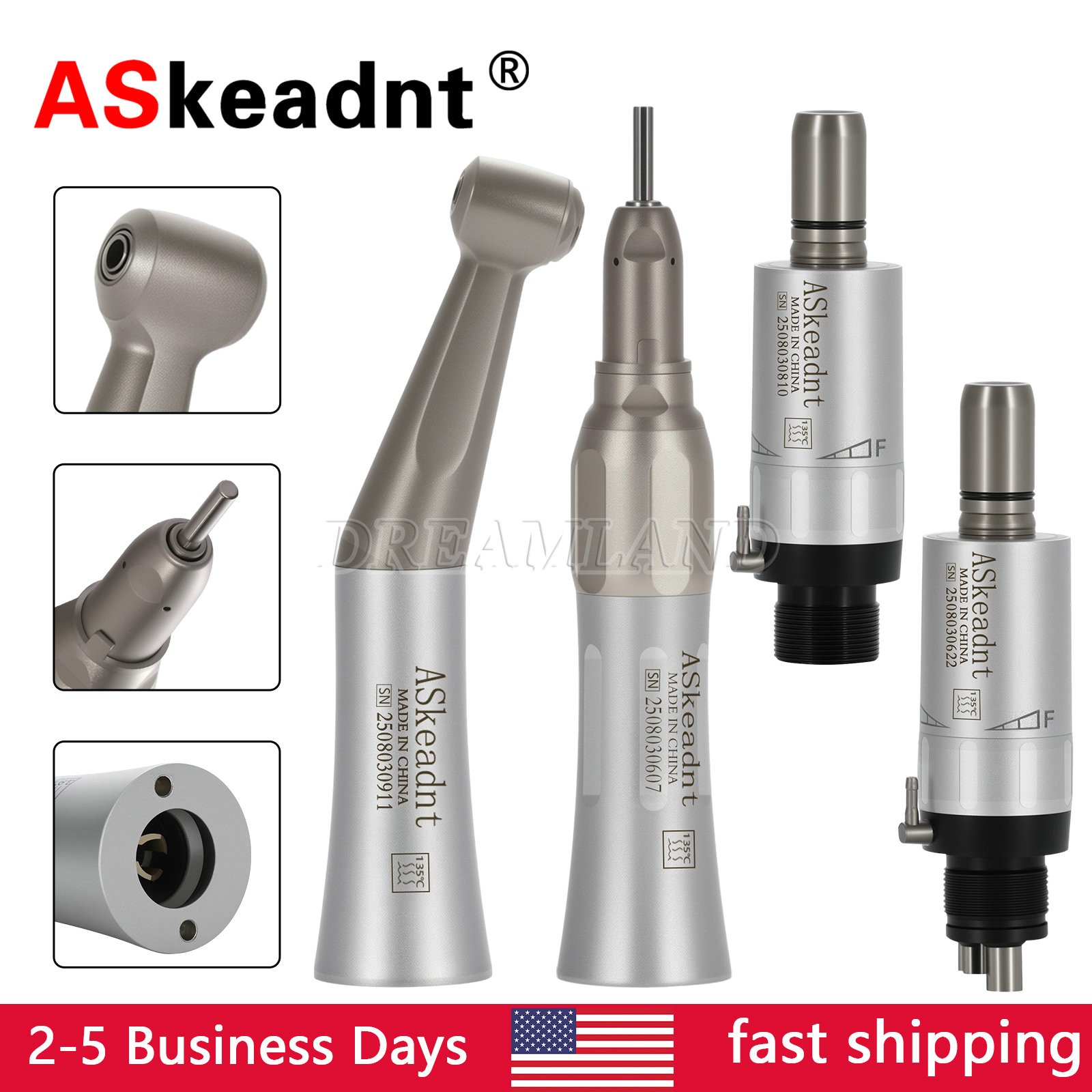 DentalLow Speed Handpiece Straight Contra Angle Motor 4/2Holes/Hygiene Handpiece