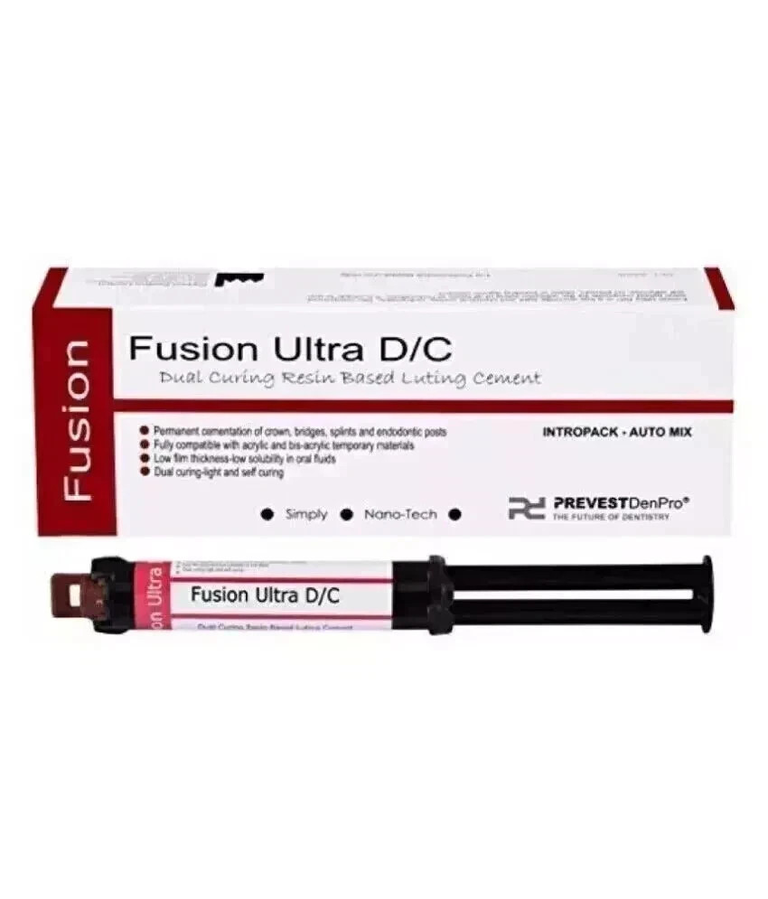 Prevest FUSION ULTRA DC Dual Curing Resin Based Luting Cement 9gm automix