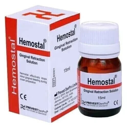 10 X Hemostal Hemo Stop Hemostatic Aluminium Chloride Liquid Dental Prevest