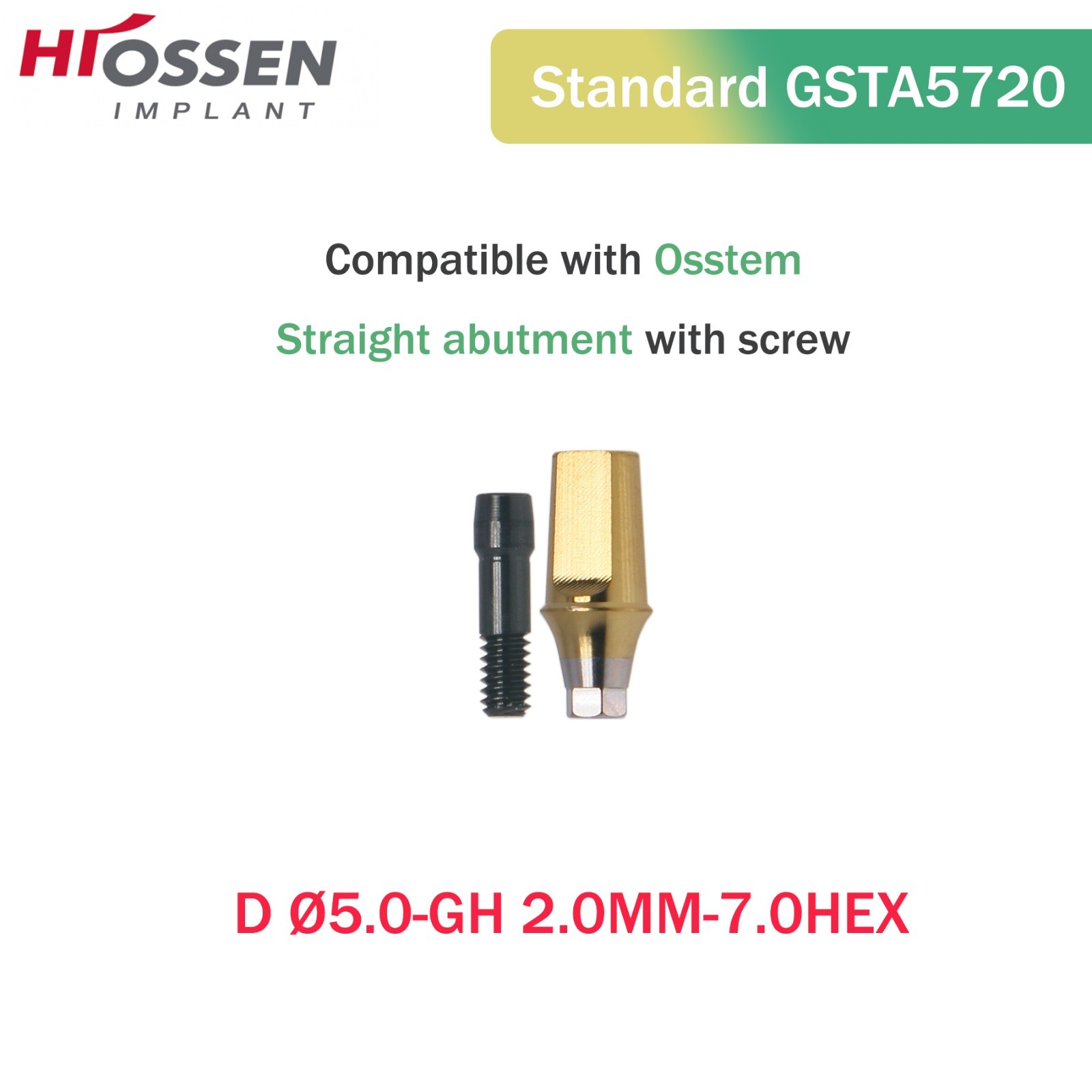 Hiossen Straight Transfer Abutment Components ET III SA Implant MINI/Regular Hex