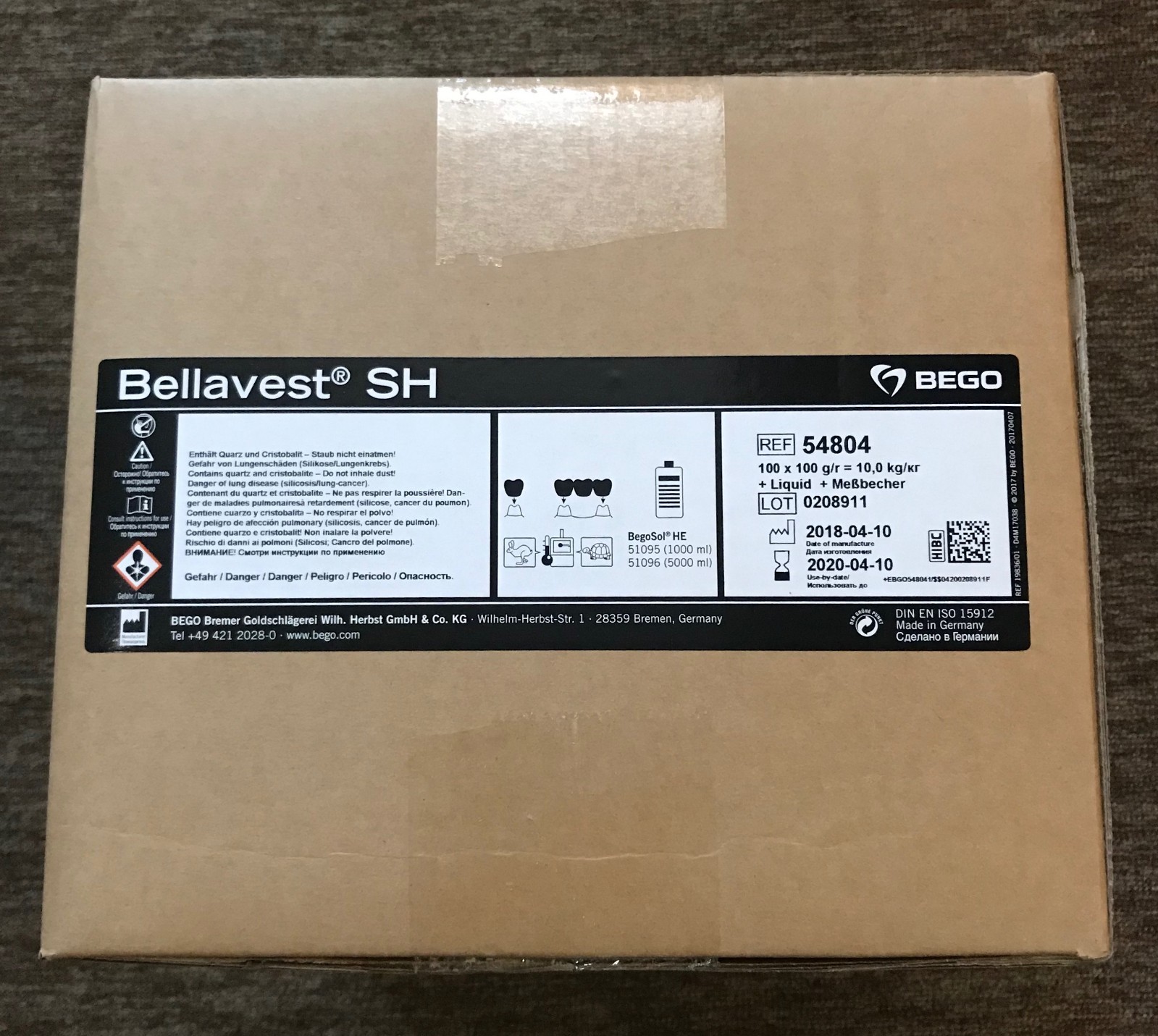 Bego – Bellavest SH Casting Investment – 100 packs of 100 g bags – Powder Only
