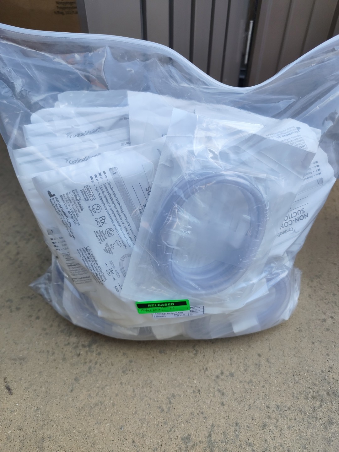 N66A Cardinal Health Medi-vac Non Conductive Suction Tubing 6mm 1.8m 10 Pcs